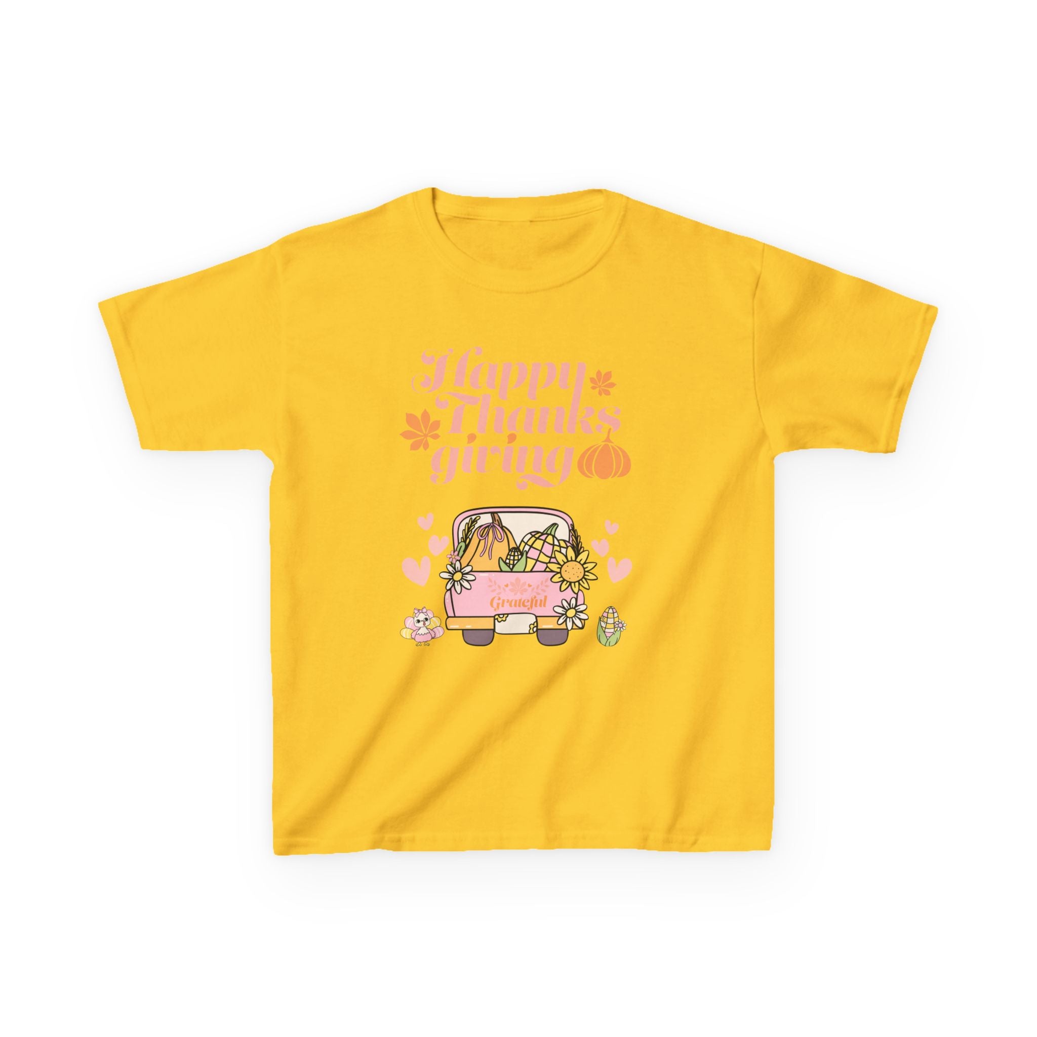 Happy Thanksgiving Kids Tee, Fall T-Shirt, Cute Pumpkin Shirt, Autumn Apparel, Kids Harvest Tee, Seasonal Kids Clothing