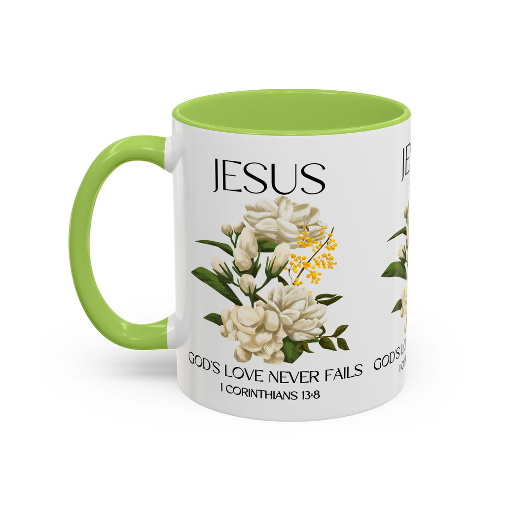 Inspirational Floral Coffee Mug 11/15 oz  - God's Love Design, Christian Gift, Home Decor, Mug for Faith, Coffee Lovers