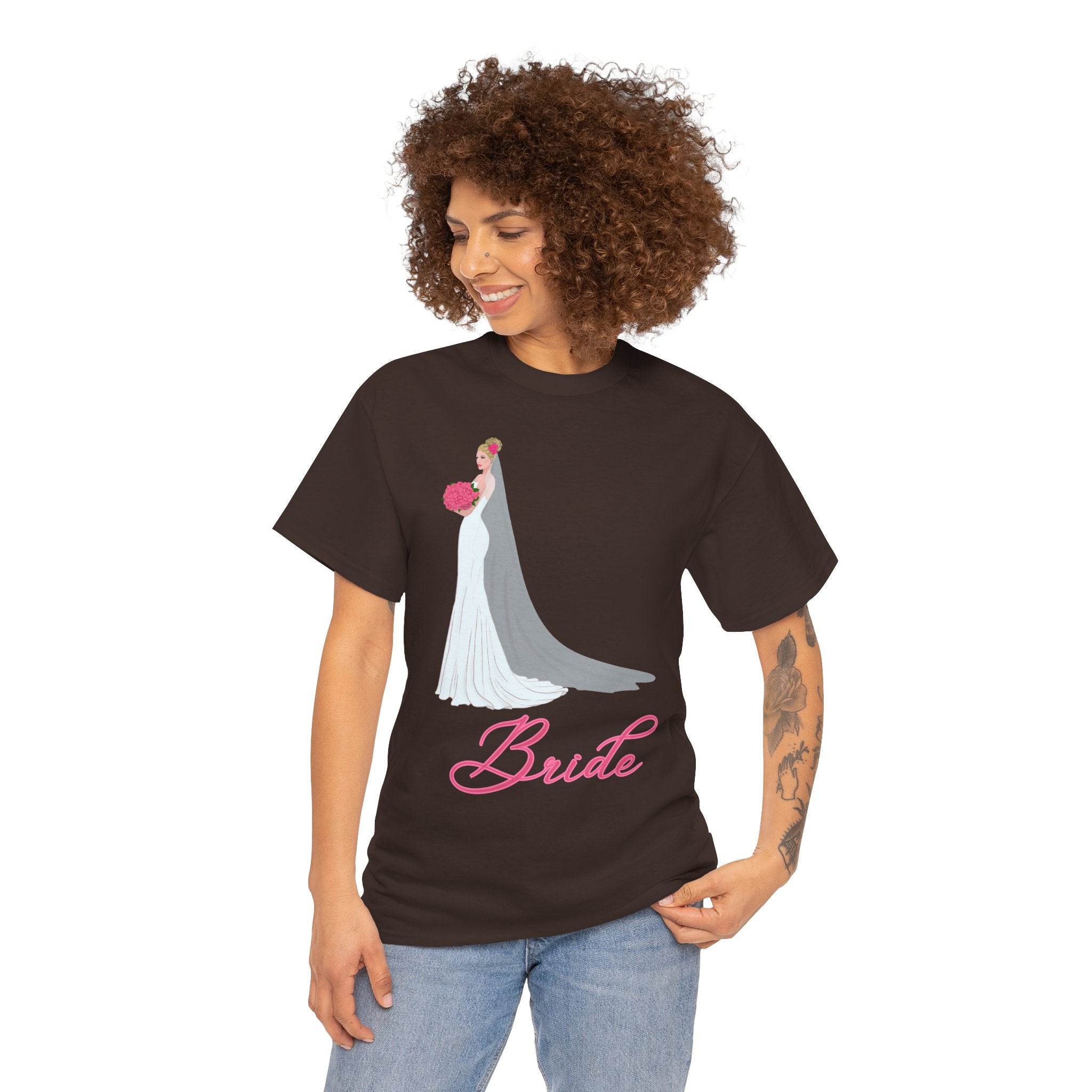 Bride Unisex Heavy Cotton Tee, Wedding Gift, Bridal Party Shirt, Engagement Party Top, Bride T-Shirt, Bridal Shower Attire