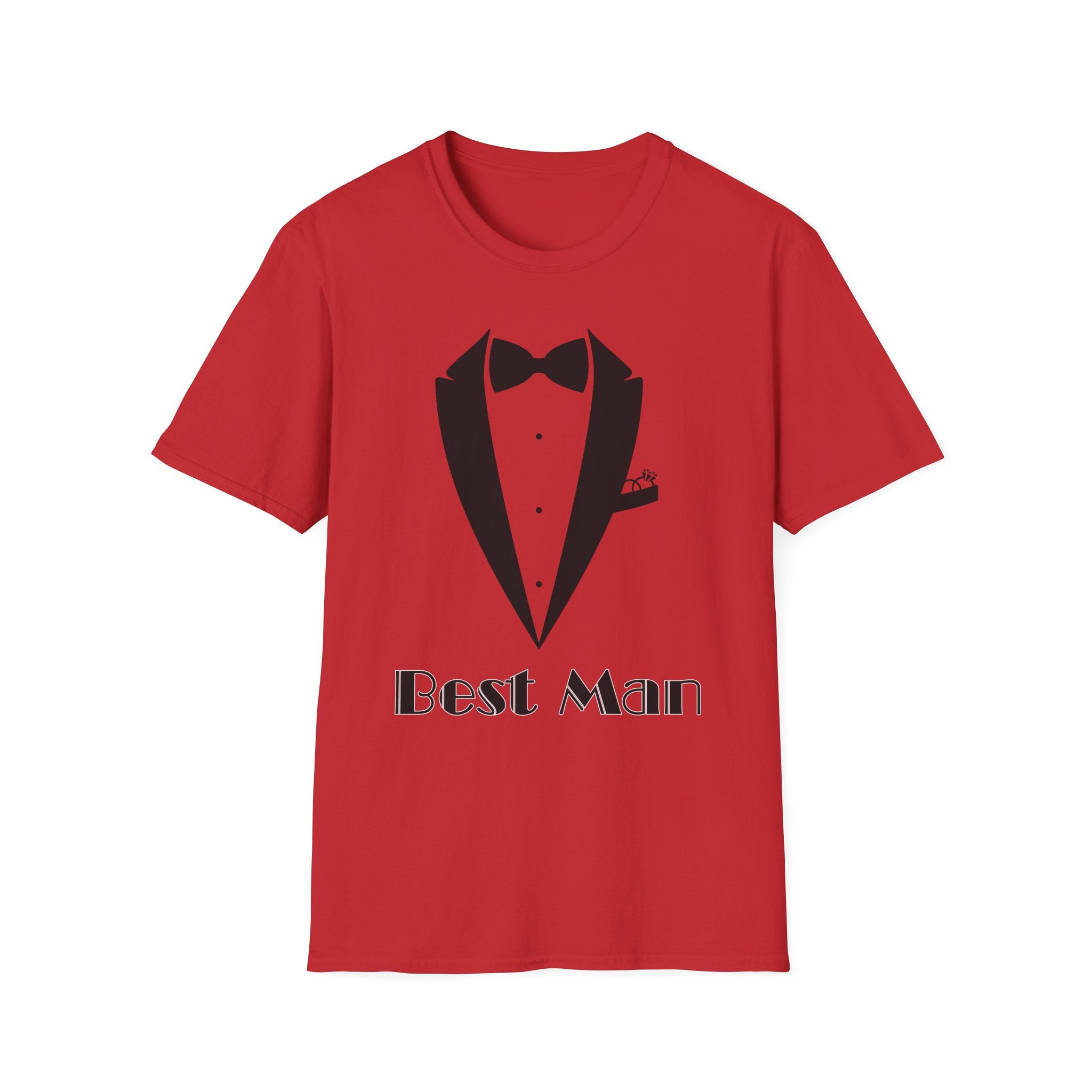 Best Man T-Shirt, Stylish Groom Attire, Wedding Gift for Him, Casual Event Shirt, Unisex Tuxedo Tee, Matching Groomsmen Apparel