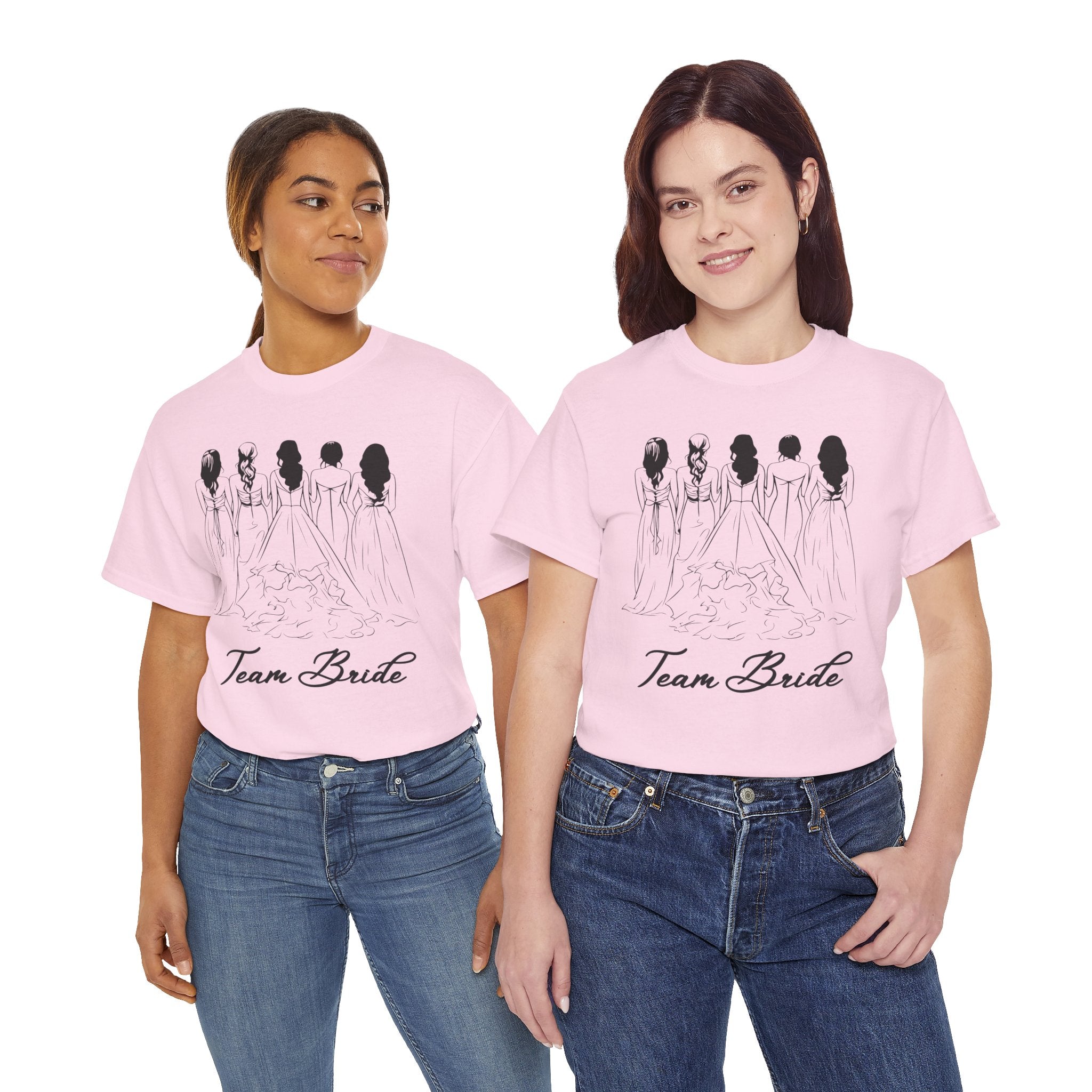Team Bride Unisex Heavy Cotton Tee - Perfect for Weddings, Bridal Showers, Engagements, Bachelorette Parties, Group Celebrations