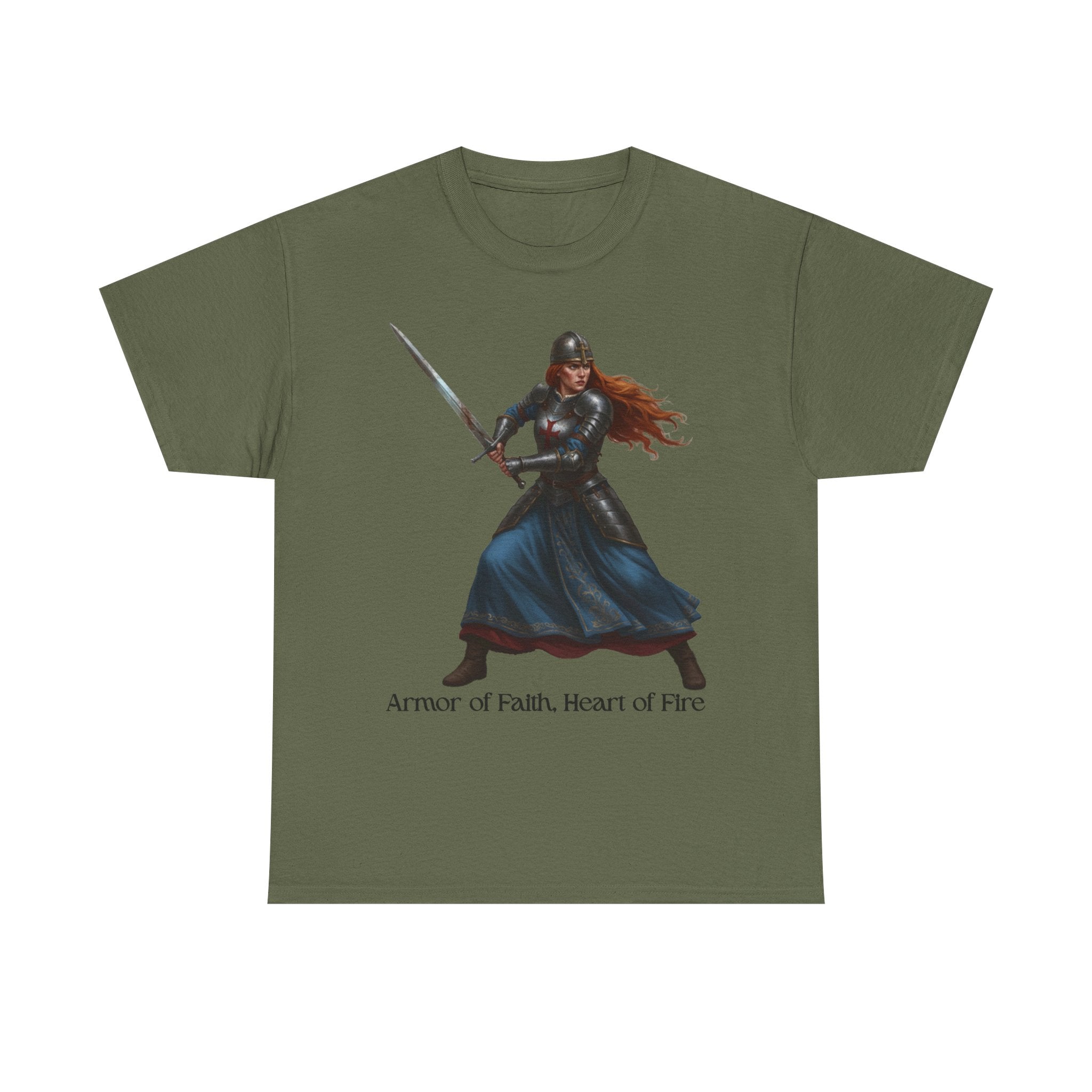Warrior Spirit Unisex Heavy Cotton Tee, Inspirational Shirt, Fantasy Gift, Empowerment Merchandise, Soft Cotton Tee, Everyday Wear