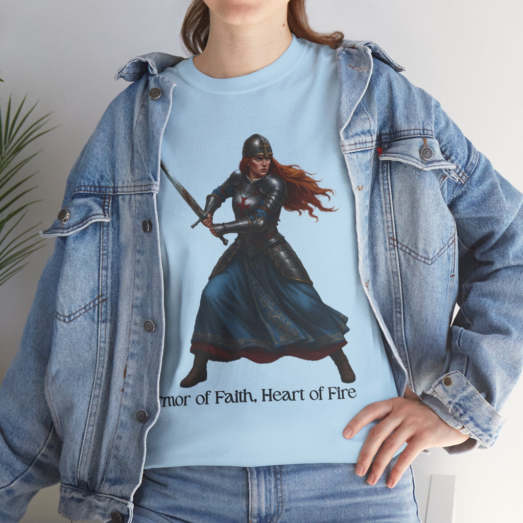 Warrior Spirit Unisex Heavy Cotton Tee, Inspirational Shirt, Fantasy Gift, Empowerment Merchandise, Soft Cotton Tee, Everyday Wear