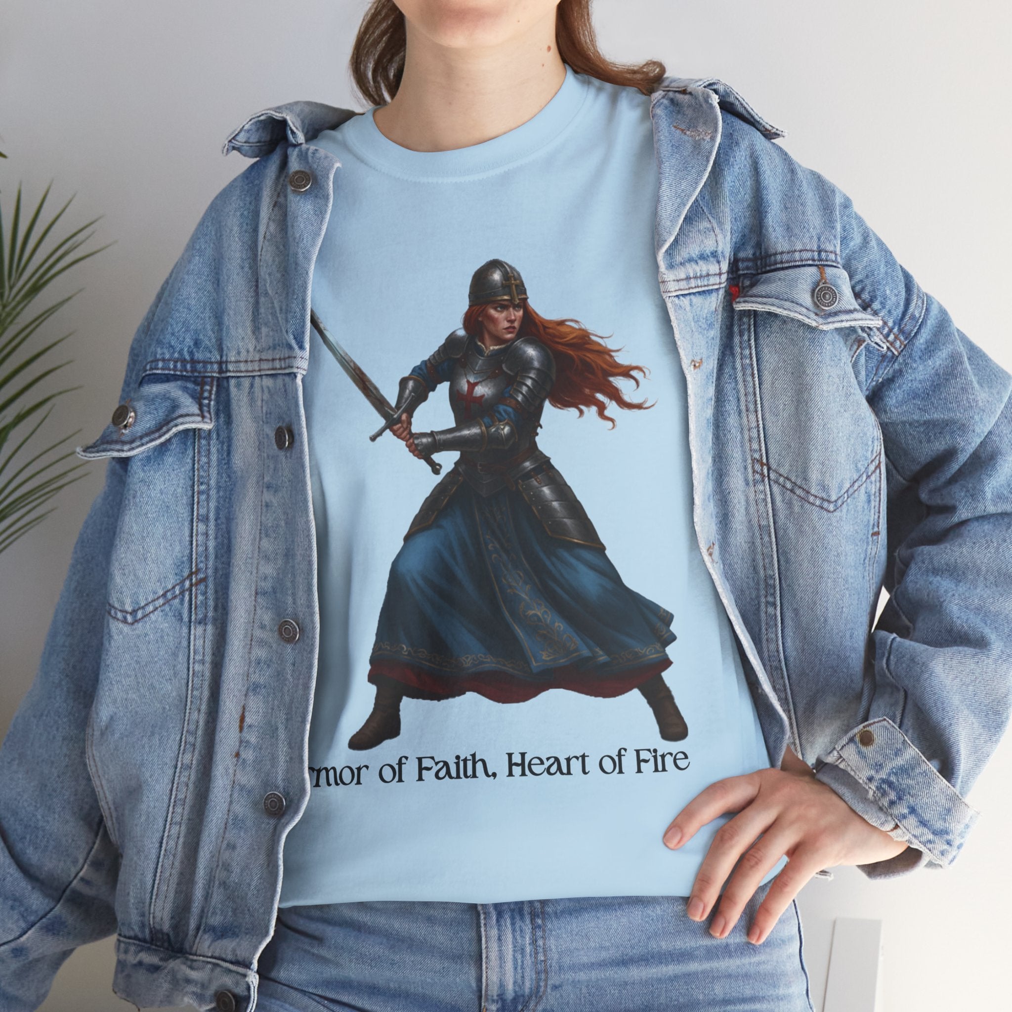 Warrior Spirit Unisex Heavy Cotton Tee, Inspirational Shirt, Fantasy Gift, Empowerment Merchandise, Soft Cotton Tee, Everyday Wear