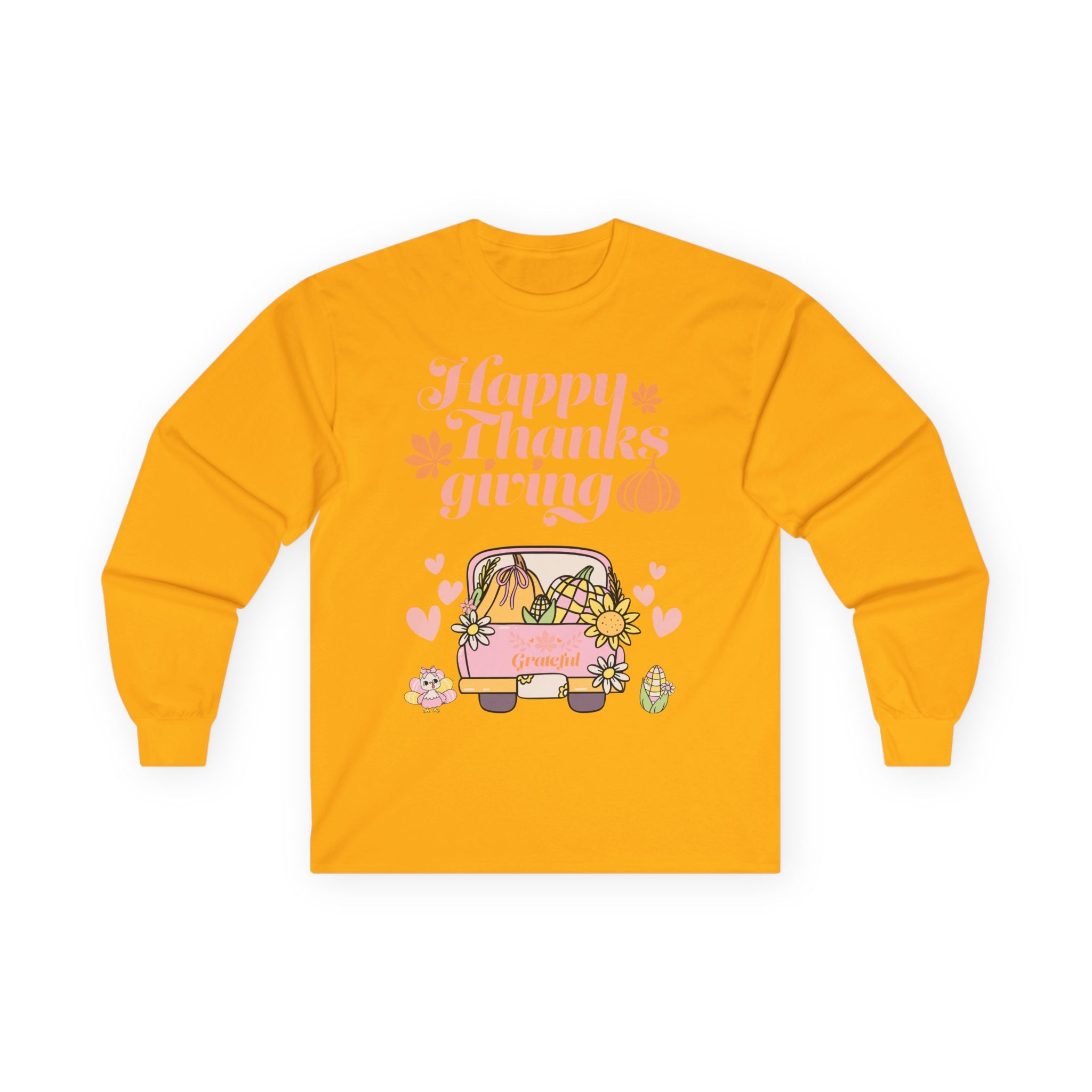 Thanksgiving Long Sleeve Tee, Cozy Fall Shirt, Autumn Apparel, Holiday Gift, Harvest Celebration Clothing, Cute Graphic Tee (Different design upon request)