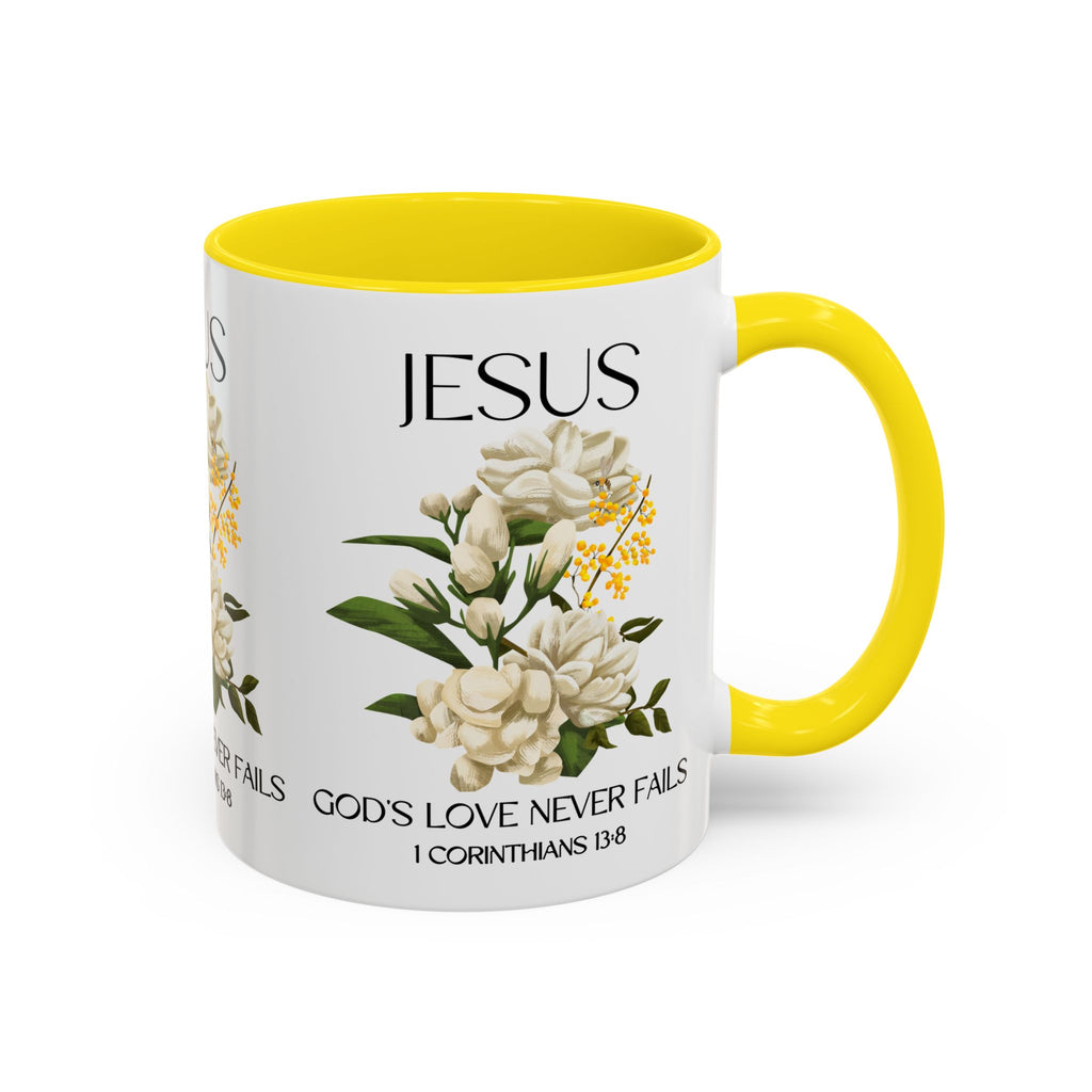 Inspirational Floral Coffee Mug 11/15 oz  - God's Love Design, Christian Gift, Home Decor, Mug for Faith, Coffee Lovers