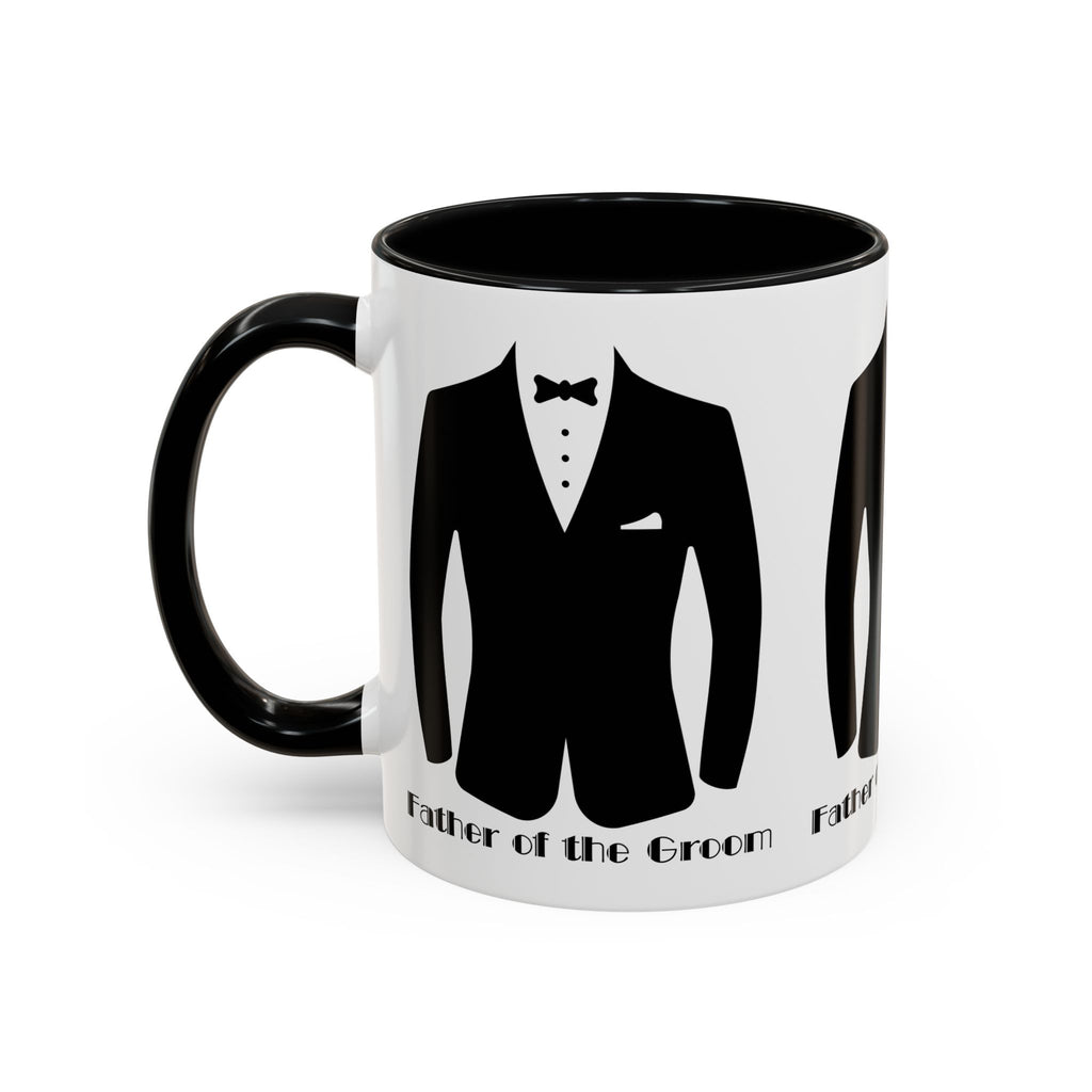 Father of the Groom Accent Coffee Mug 11/15 oz- Perfect Groomsmen Gift, Wedding Keepsake, Stylish Drinkware, Unique Wedding Favor