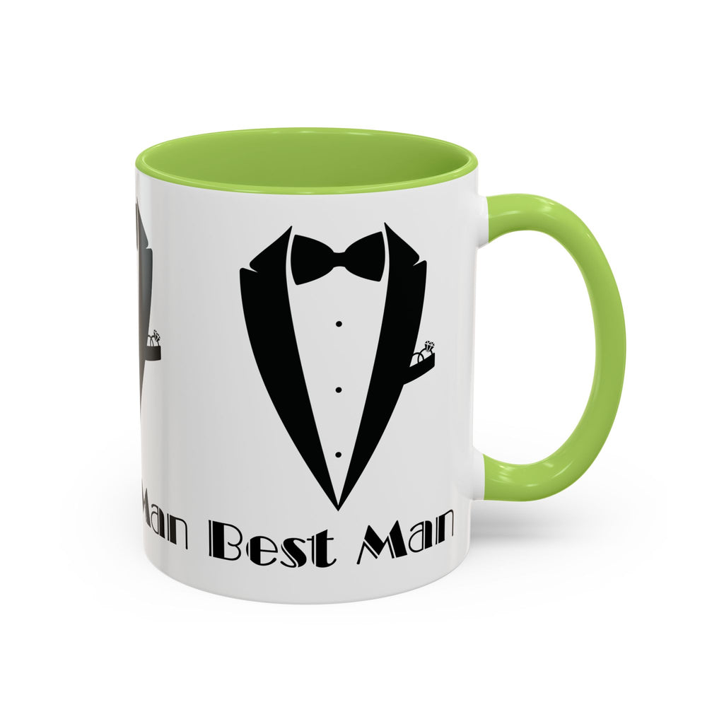 Best Man Accent Coffee Mug 11/15 oz, Groom’s Gift, Wedding Party Favor, Unique Best Man Gift, Black and White Coffee Cup