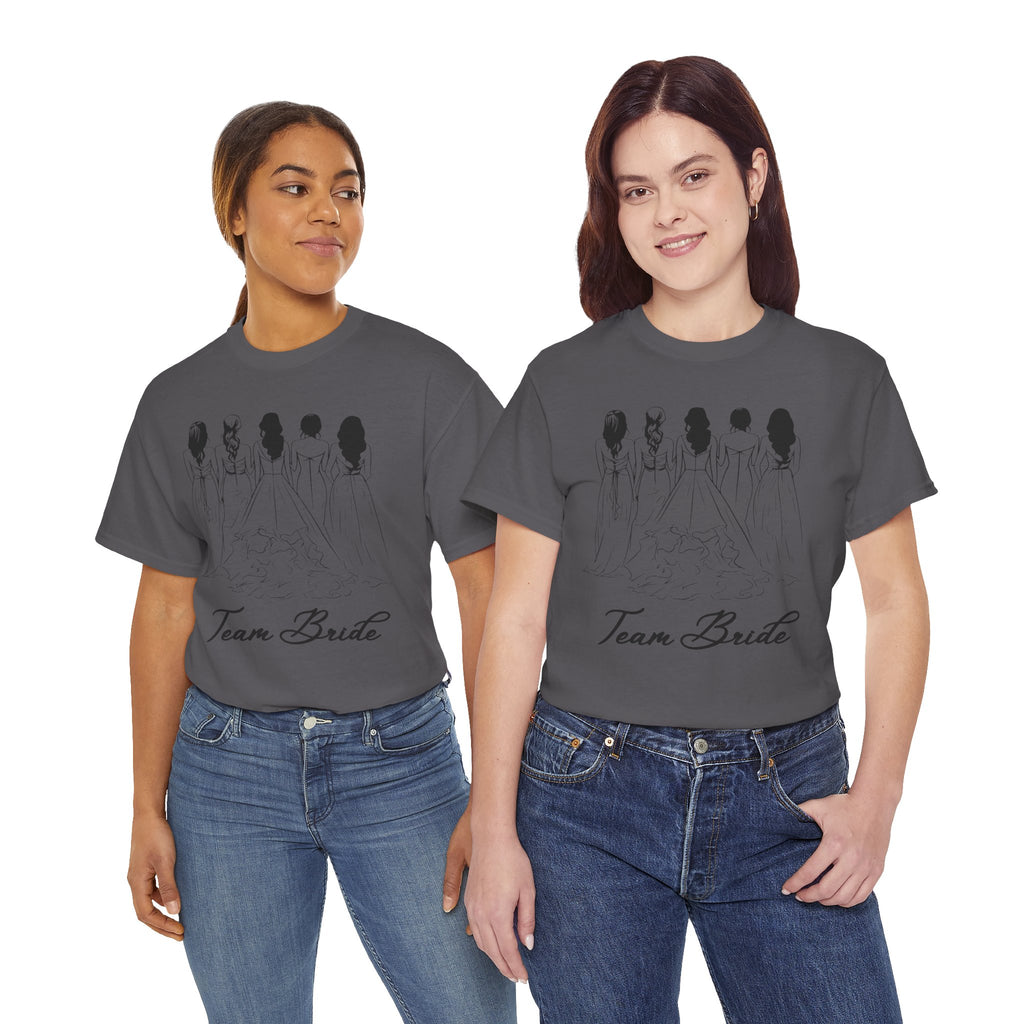 Team Bride Unisex Heavy Cotton Tee - Perfect for Weddings, Bridal Showers, Engagements, Bachelorette Parties, Group Celebrations