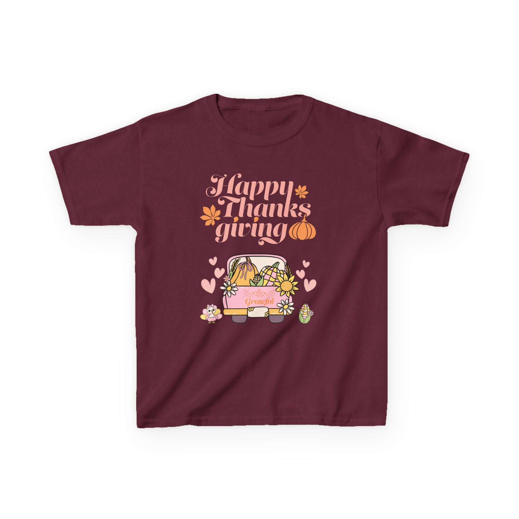 Happy Thanksgiving Kids Tee, Fall T-Shirt, Cute Pumpkin Shirt, Autumn Apparel, Kids Harvest Tee, Seasonal Kids Clothing