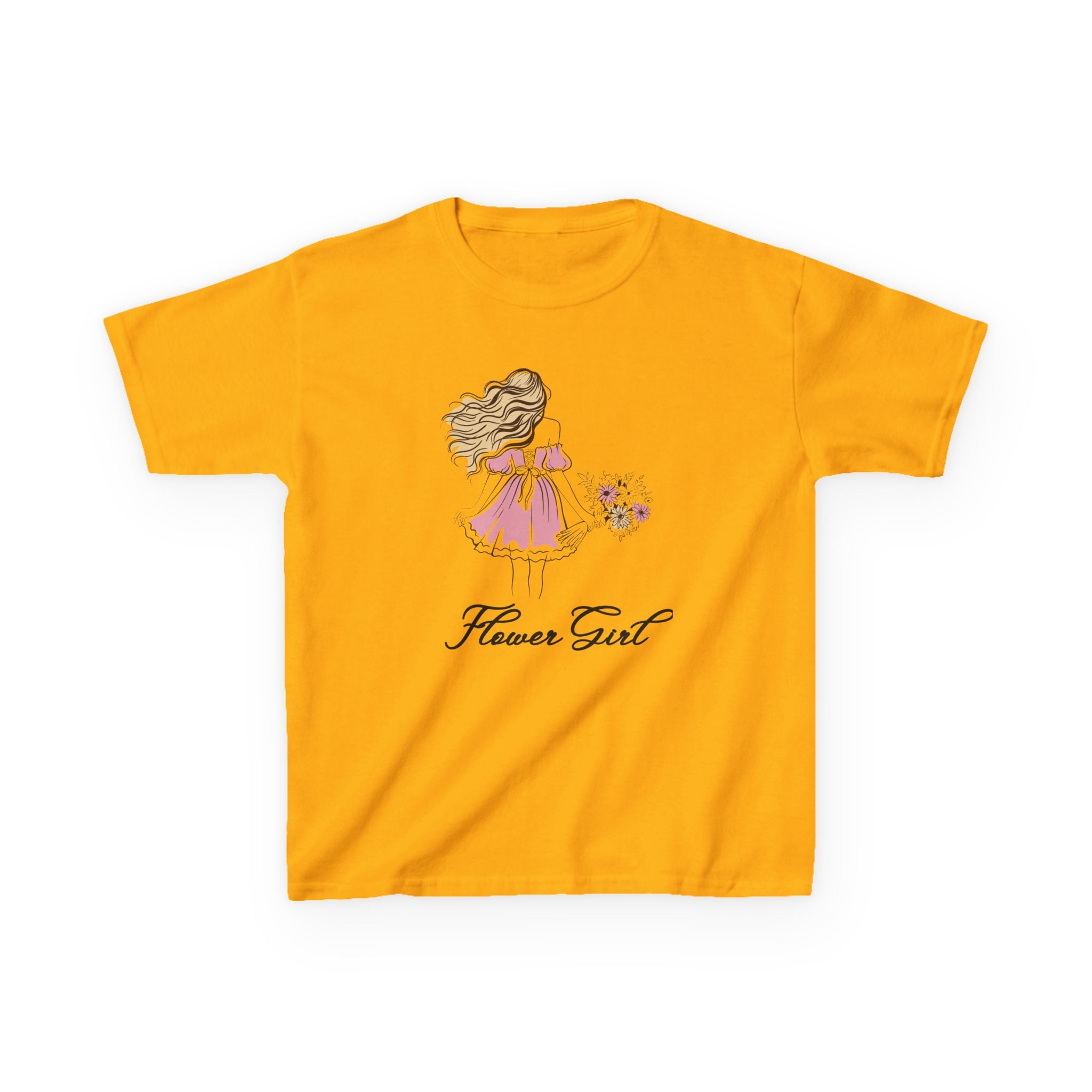 Flower Girl Kids Tee, Cute Kids T-Shirt, Children's Wedding Outfit, Floral Graphic Tee, Birthday Gift for Girls, Summer Apparel