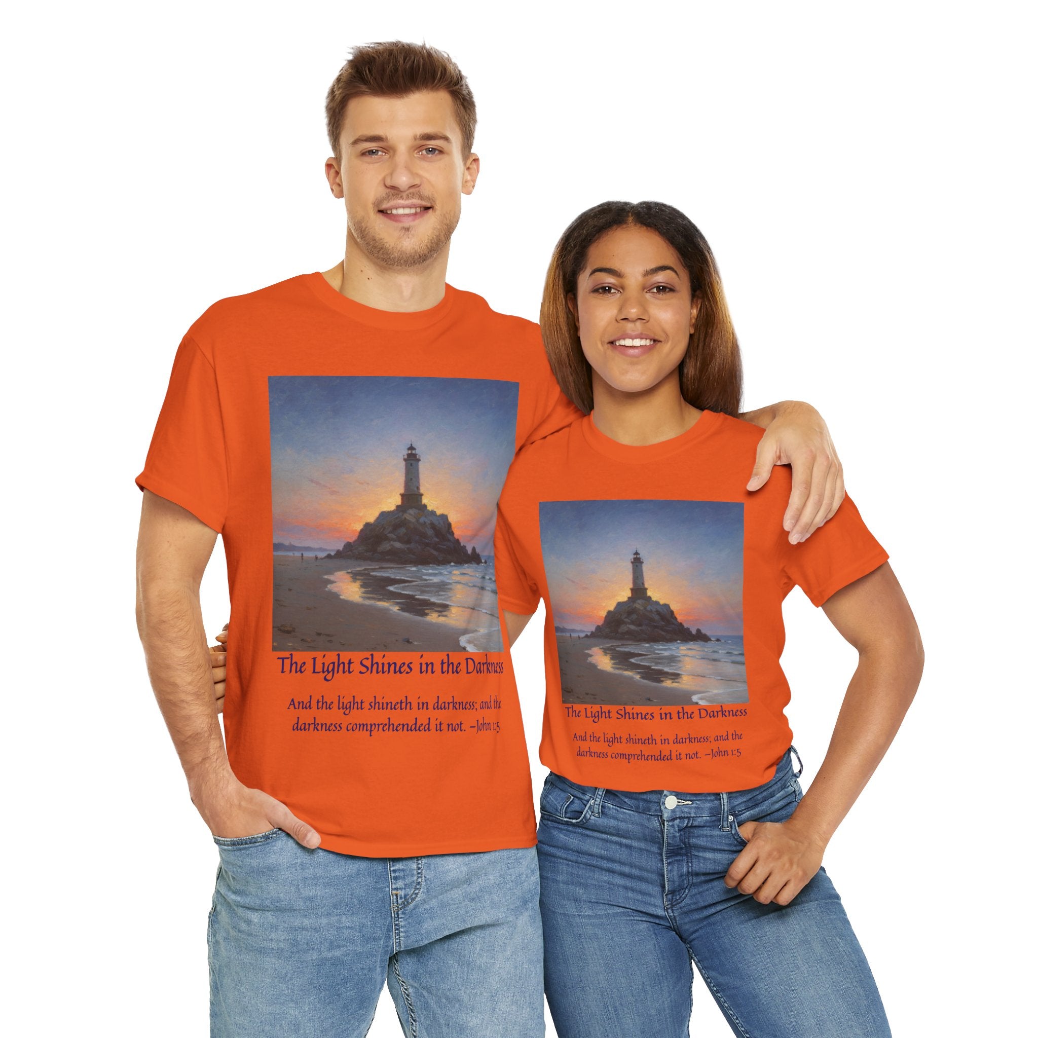 Light in Darkness Unisex Cotton Tee-inspired by Monet, Inspirational Shirt, Bible Verse Tee, Faith-Based Apparel, Perfect Gift for All Occasions