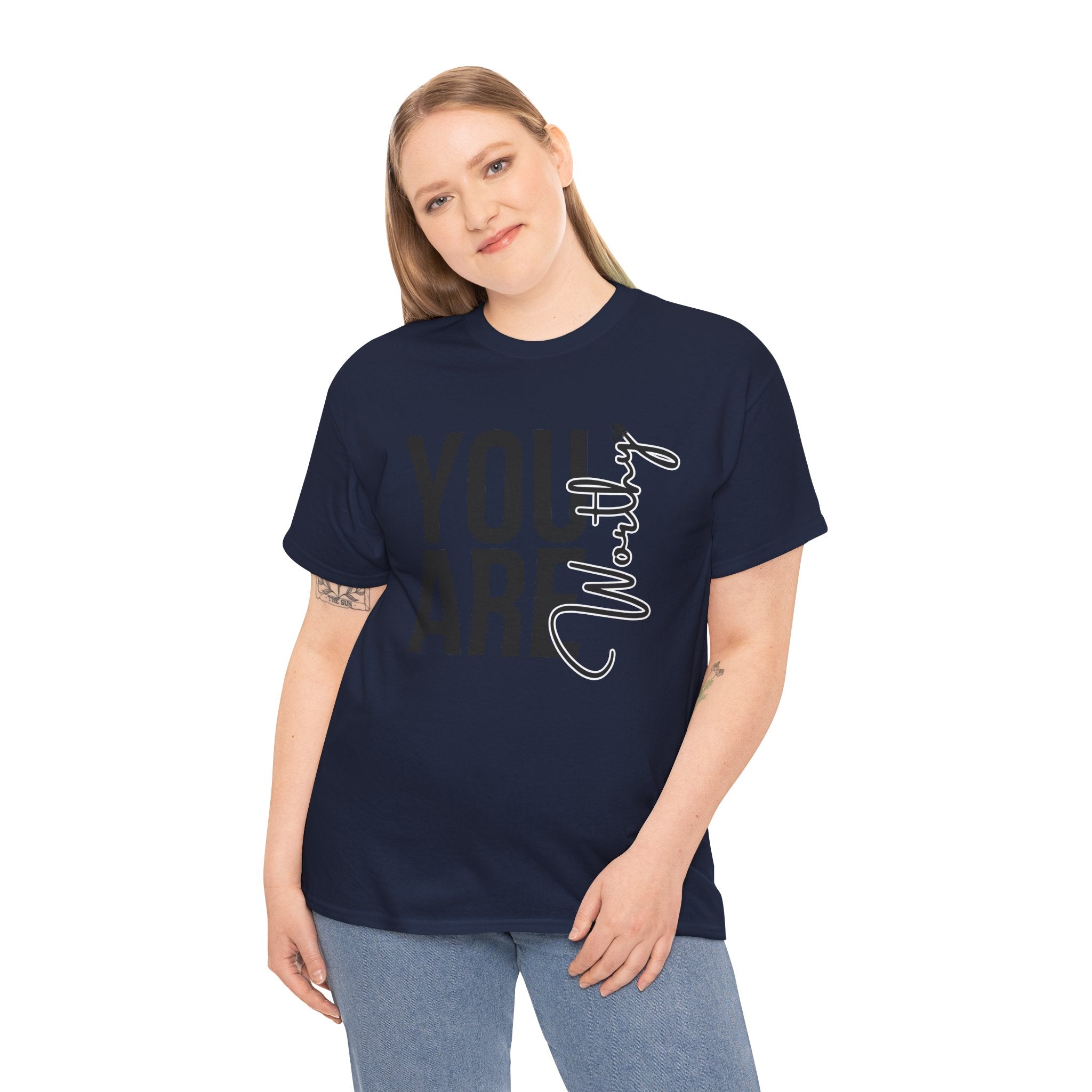 You Are Worthy Unisex Heavy Cotton Tee, Motivational Quote Shirt, Gift for Friends, Self-Love Tee, Uplifting Apparel, Positive [...]