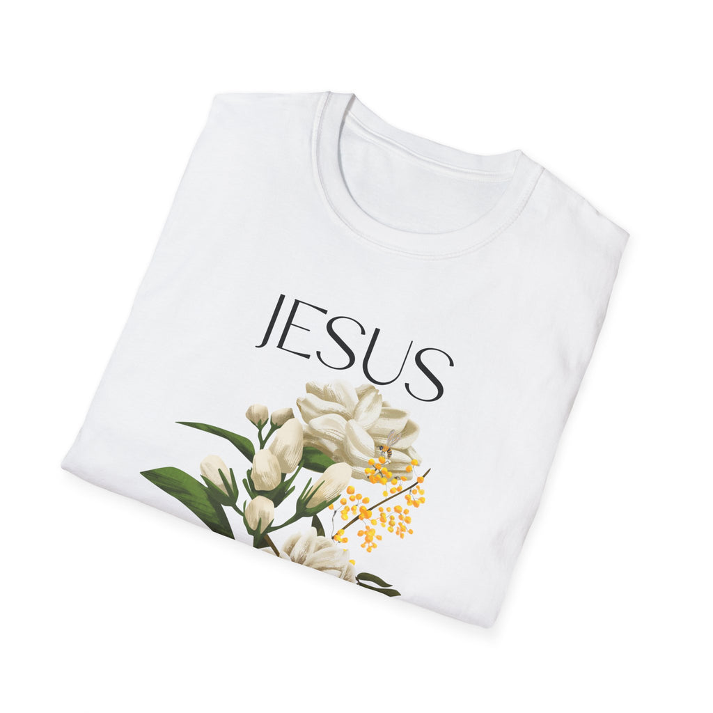Jesus Floral Faith T-Shirt- Christian Graphic Tee, Inspirational Gift, Religious Apparel, Casualwear, Unisex