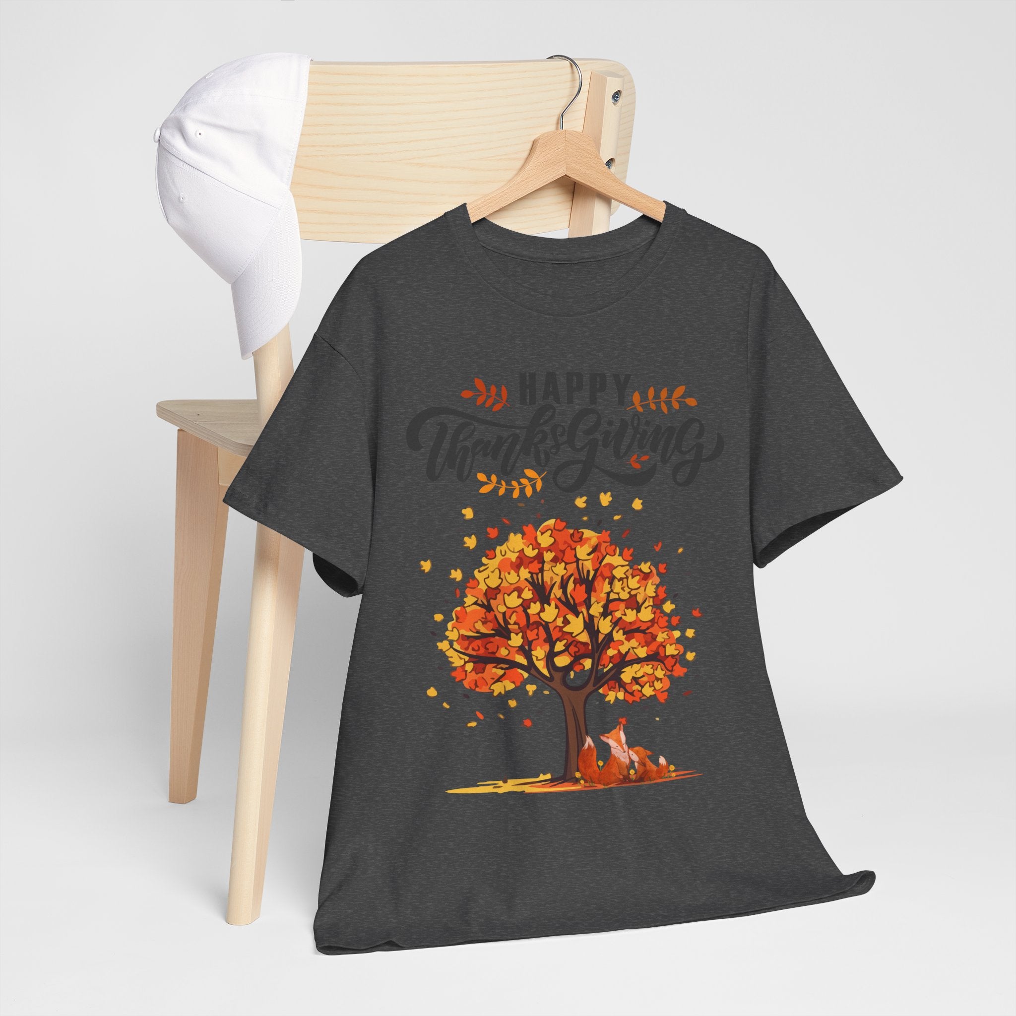 Thanksgiving Tree Tee, Fall T-Shirt, Autumn Apparel, Cozy Gift for Family, Cute Holiday Top