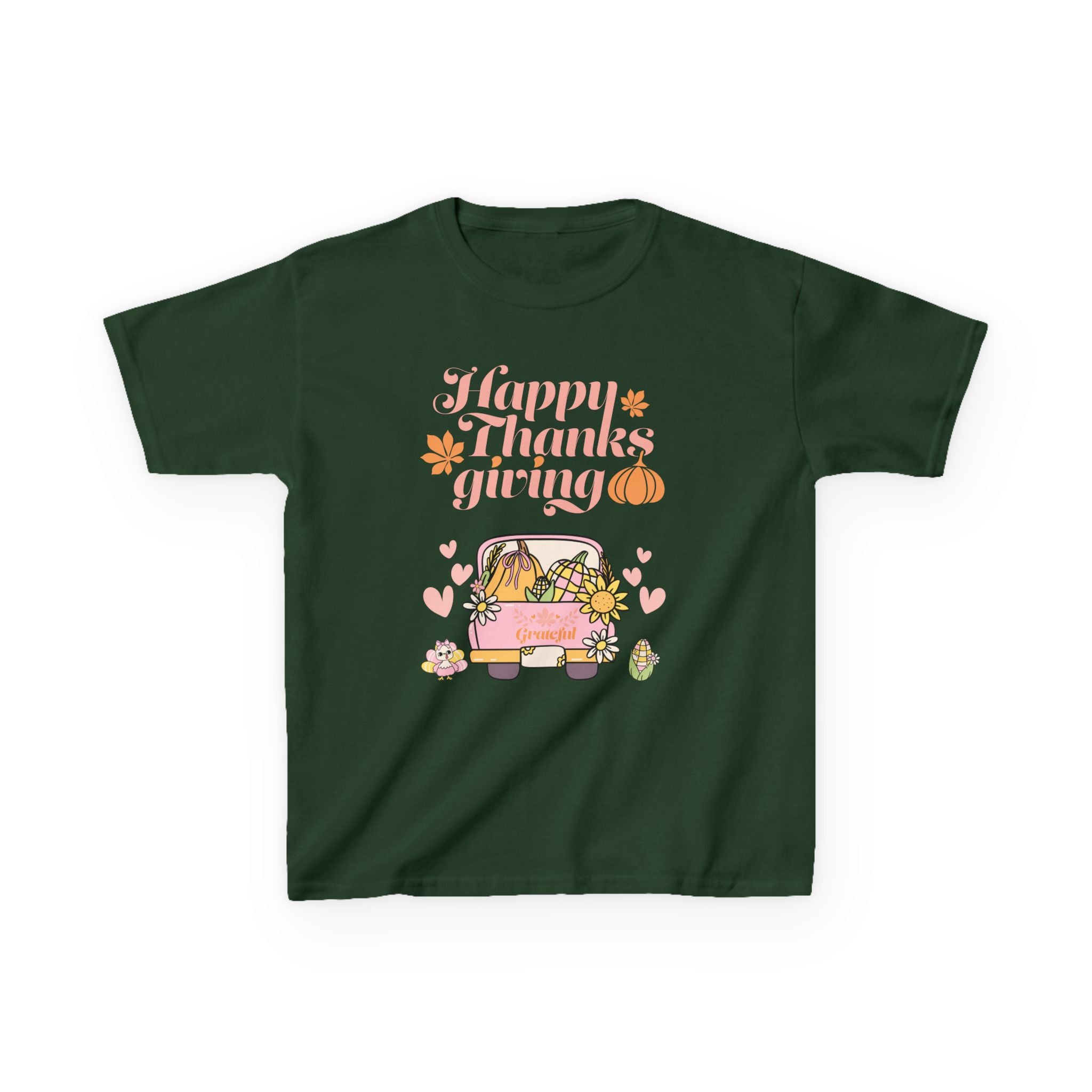 Happy Thanksgiving Kids Tee, Fall T-Shirt, Cute Pumpkin Shirt, Autumn Apparel, Kids Harvest Tee, Seasonal Kids Clothing