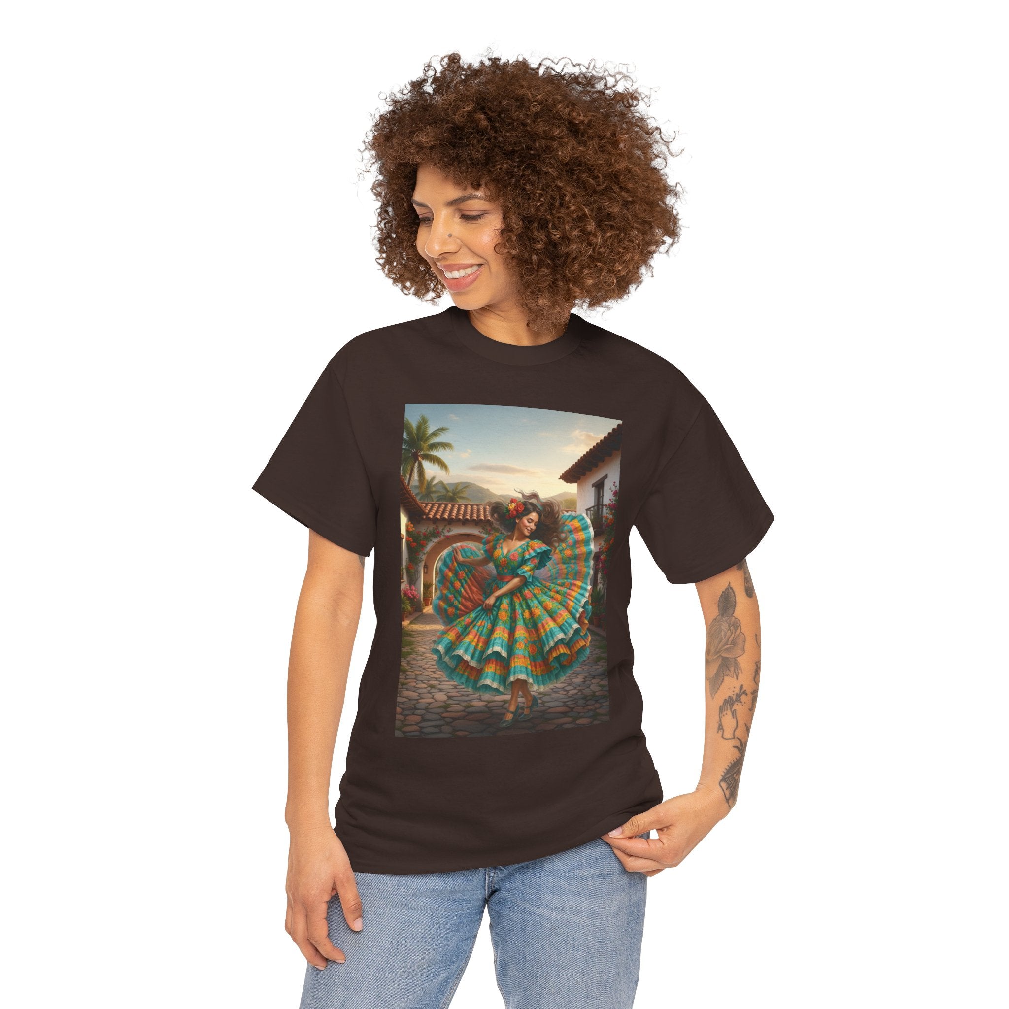 Folklórico Dancer Vibrant Graphic Tee - Perfect for Festivals, Casual Outings, Gifts, Dance Lovers, Unisex Fashion