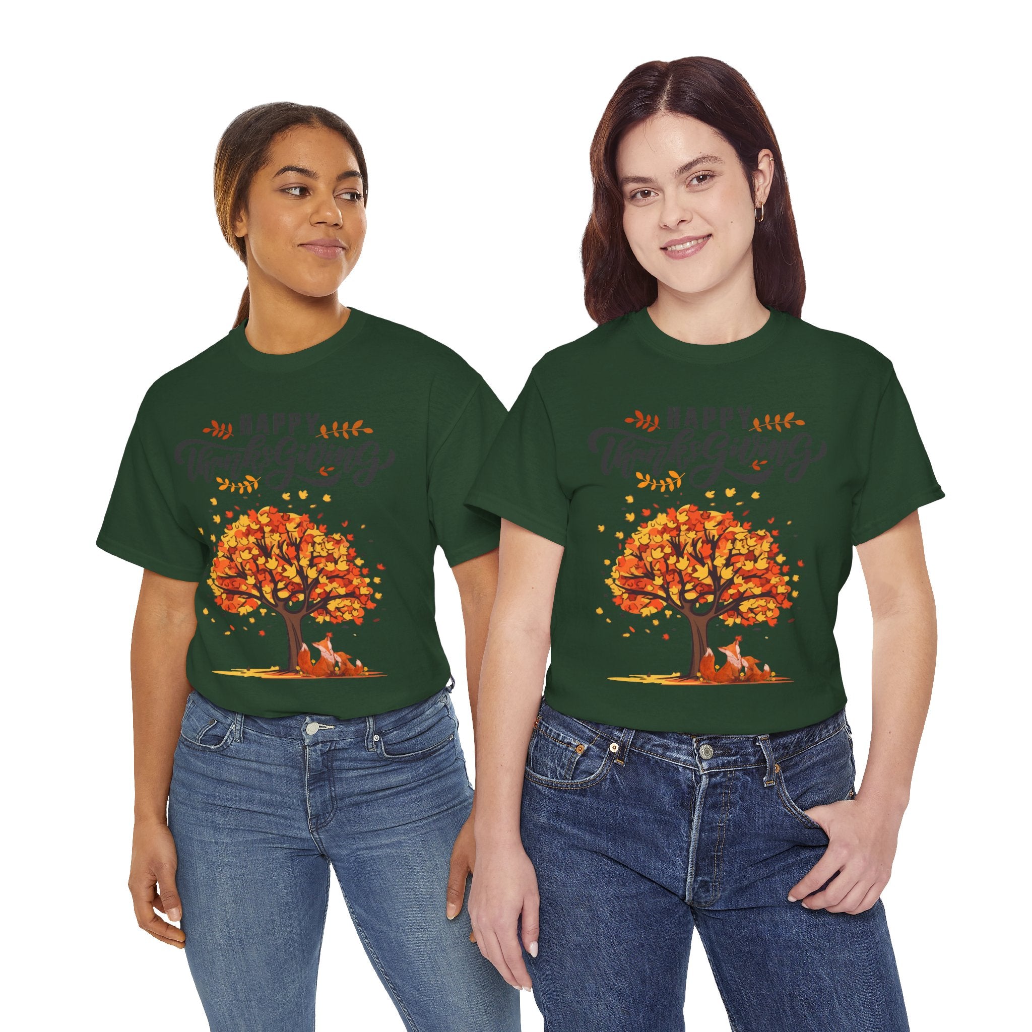 Thanksgiving Tree Tee, Fall T-Shirt, Autumn Apparel, Cozy Gift for Family, Cute Holiday Top