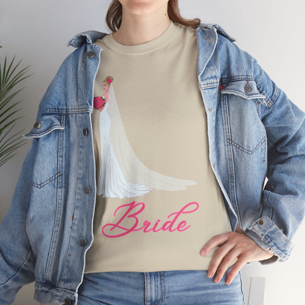 Bride Unisex Heavy Cotton Tee, Wedding Gift, Bridal Party Shirt, Engagement Party Top, Bride T-Shirt, Bridal Shower Attire
