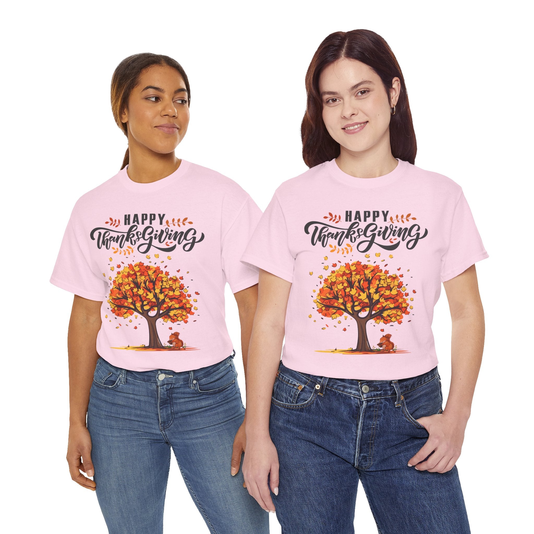 Happy Thanksgiving Tree Unisex Tee, Autumn Shirt, Holiday Apparel, Fall Fashion, Seasonal Gift