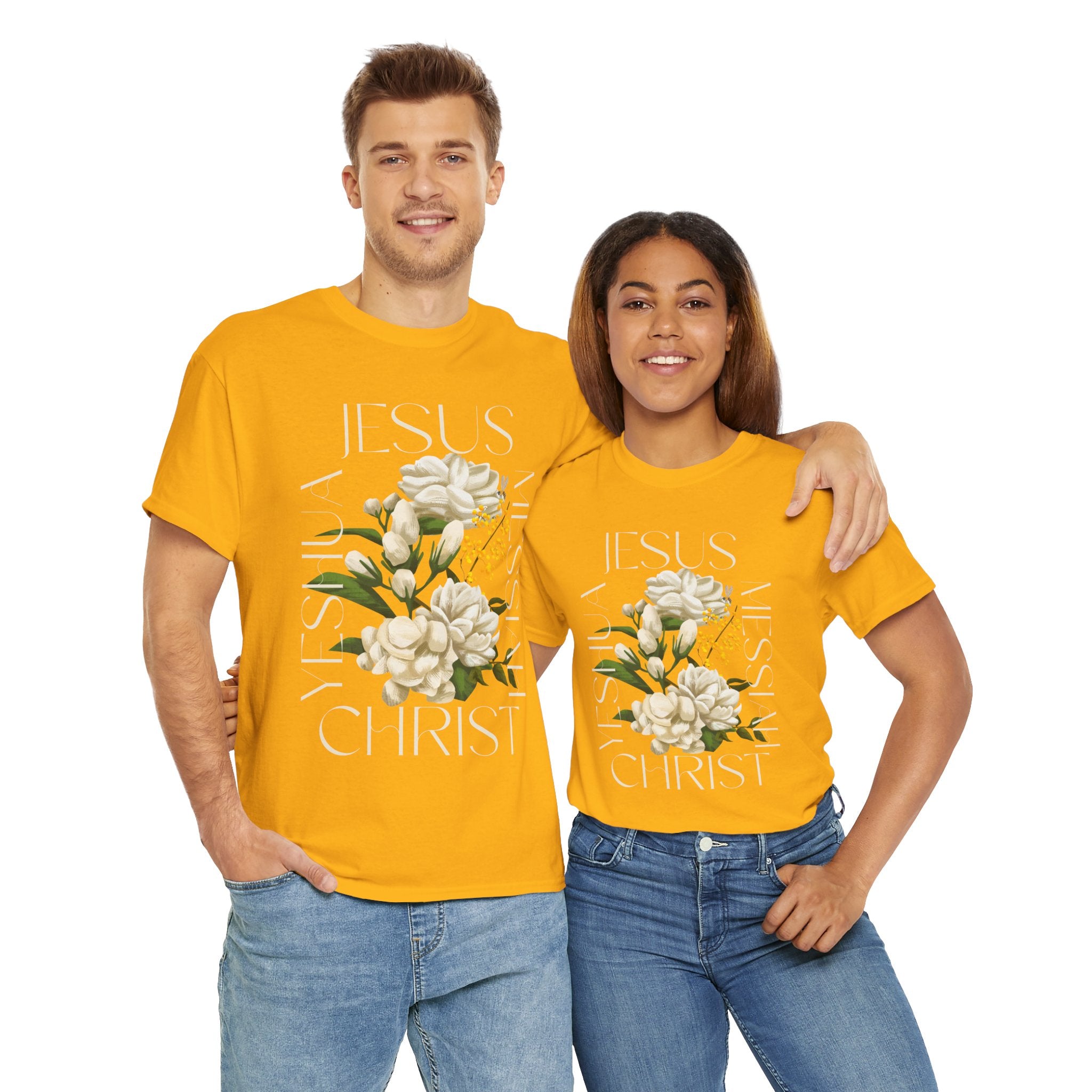 Floral Jesus Christ Tee, Spiritual T-Shirt, Inspirational Unisex Cotton Shirt, Gift for Believers, Christian Apparel