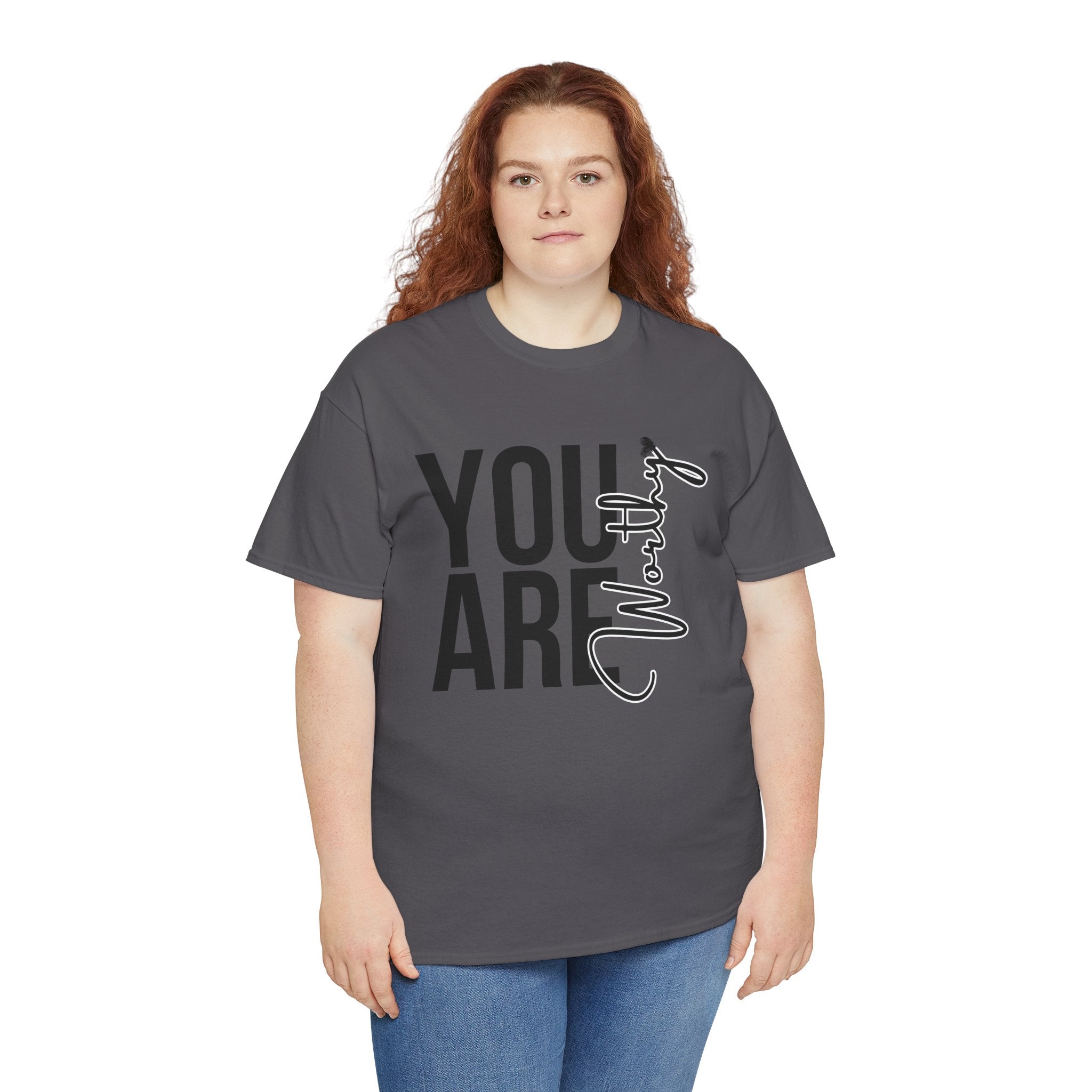 You Are Worthy Unisex Heavy Cotton Tee, Motivational Quote Shirt, Gift for Friends, Self-Love Tee, Uplifting Apparel, Positive [...]