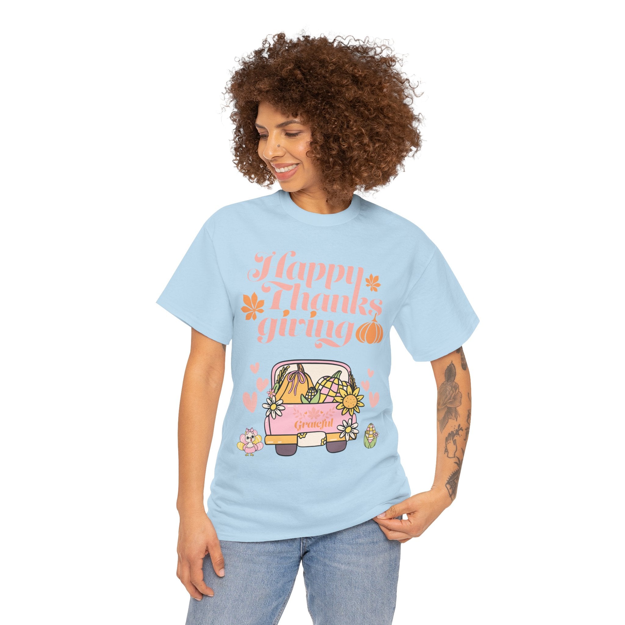 Happy Thanksgiving Unisex Tee | Cozy Autumn Shirt for Family Gatherings, Thanksgiving Celebration, Fall Fashion, Cute Gift Idea