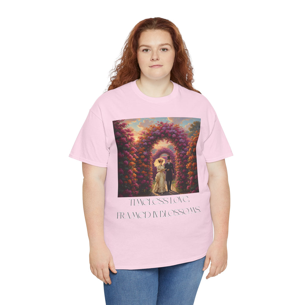 Whimsical Unisex Heavy Cotton Tee, Bohemian Vintage Shirt, Relaxed Fit Graphic Tee, Spring Flower T-Shirt, Casual Everyday Wear