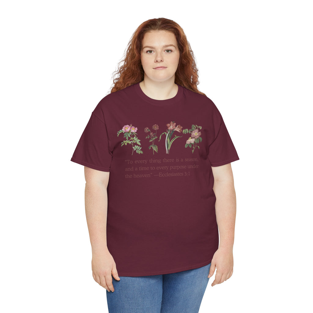 Christian -Biblical Inspirational Floral Quote Tee, Nature Lover Gift, Eco-Friendly Fashion, Casual Everyday Wear