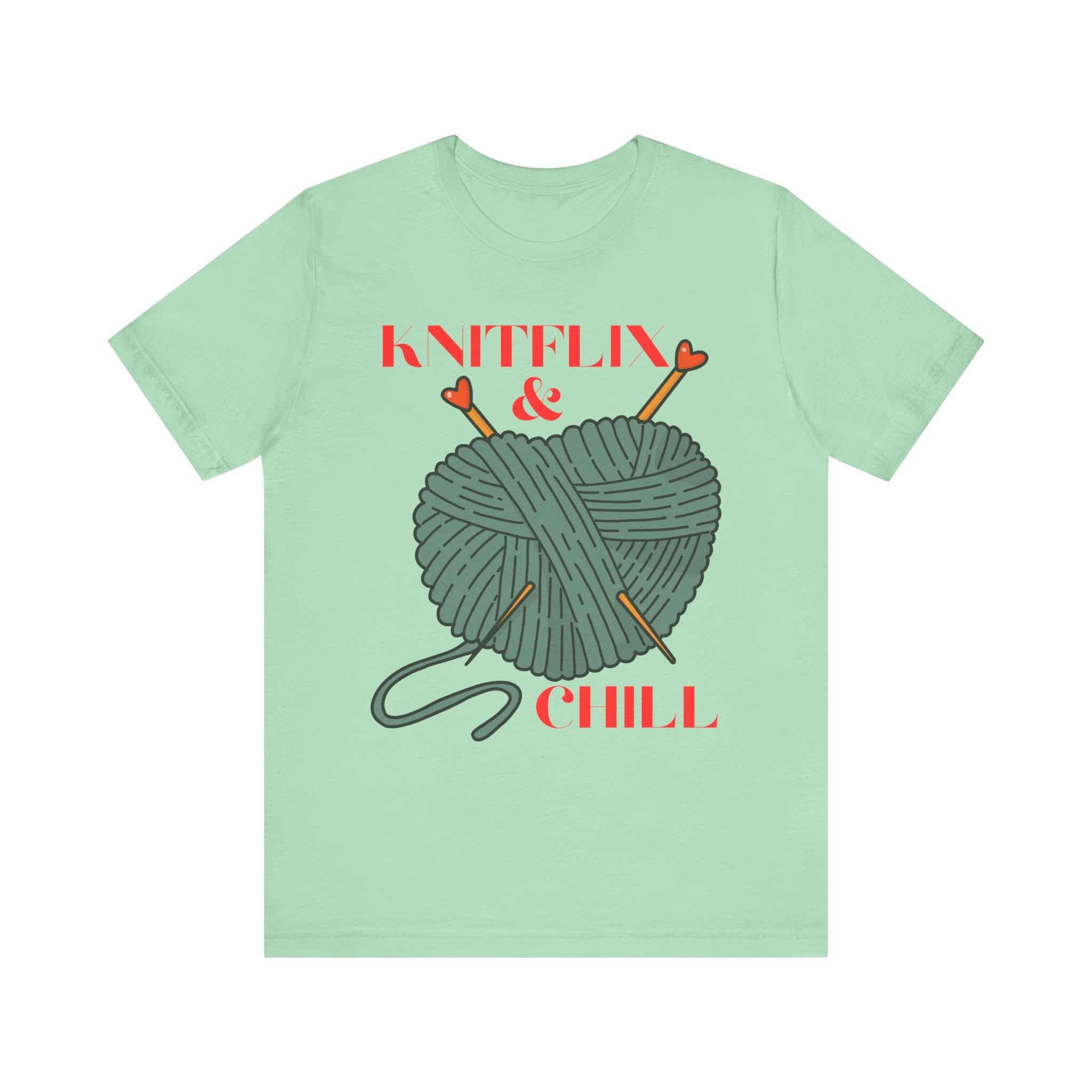 Knitflix & Chill Tee for Craft Lovers