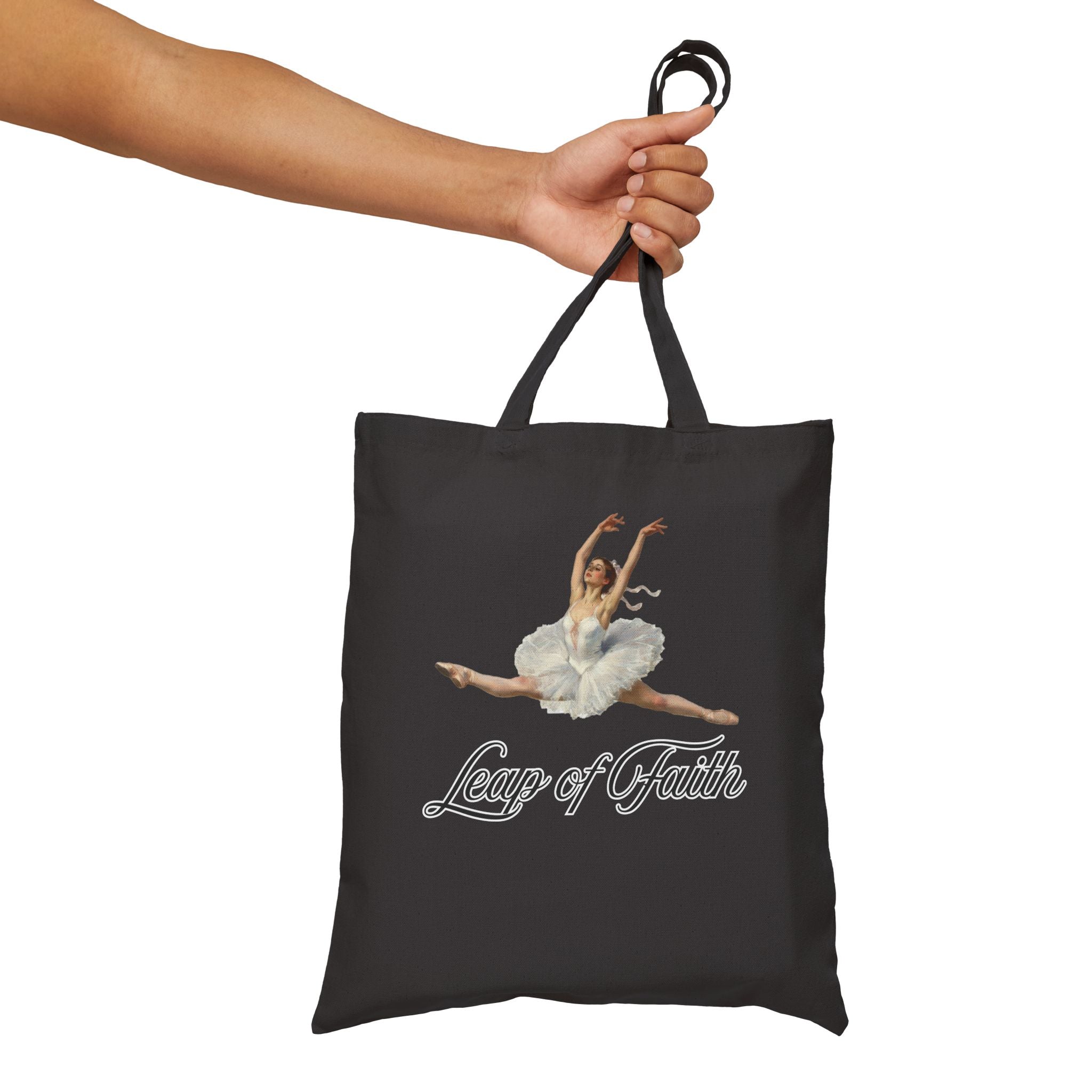 ✨ Leap of Faith ✨ Ballet Inspired Cotton Canvas Tote Bag, Dance Lover Gift, Leap of Faith Tote, Eco-Friendly Shopping Bag, Stylish Ballet Tote designed with an impressionist flair, echoing timeless ballet elegance