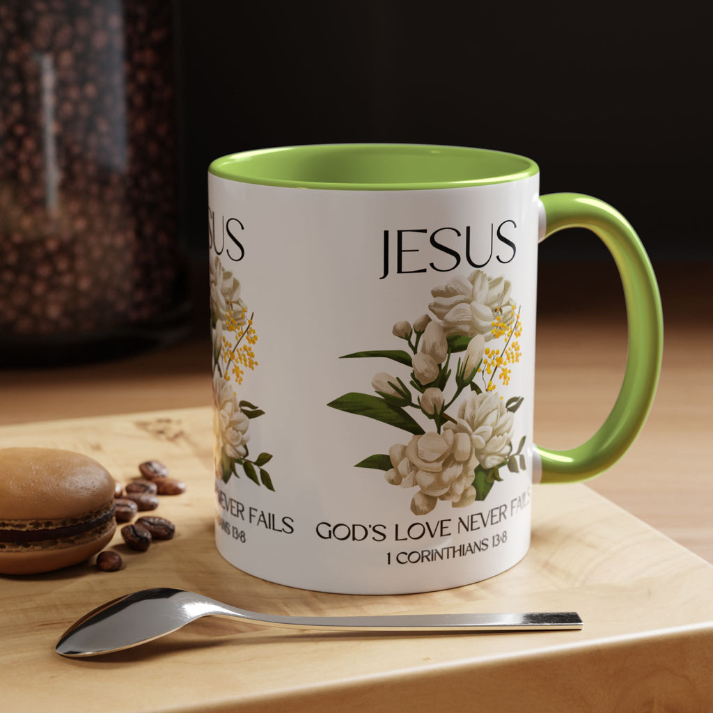 Inspirational Floral Coffee Mug 11/15 oz  - God's Love Design, Christian Gift, Home Decor, Mug for Faith, Coffee Lovers