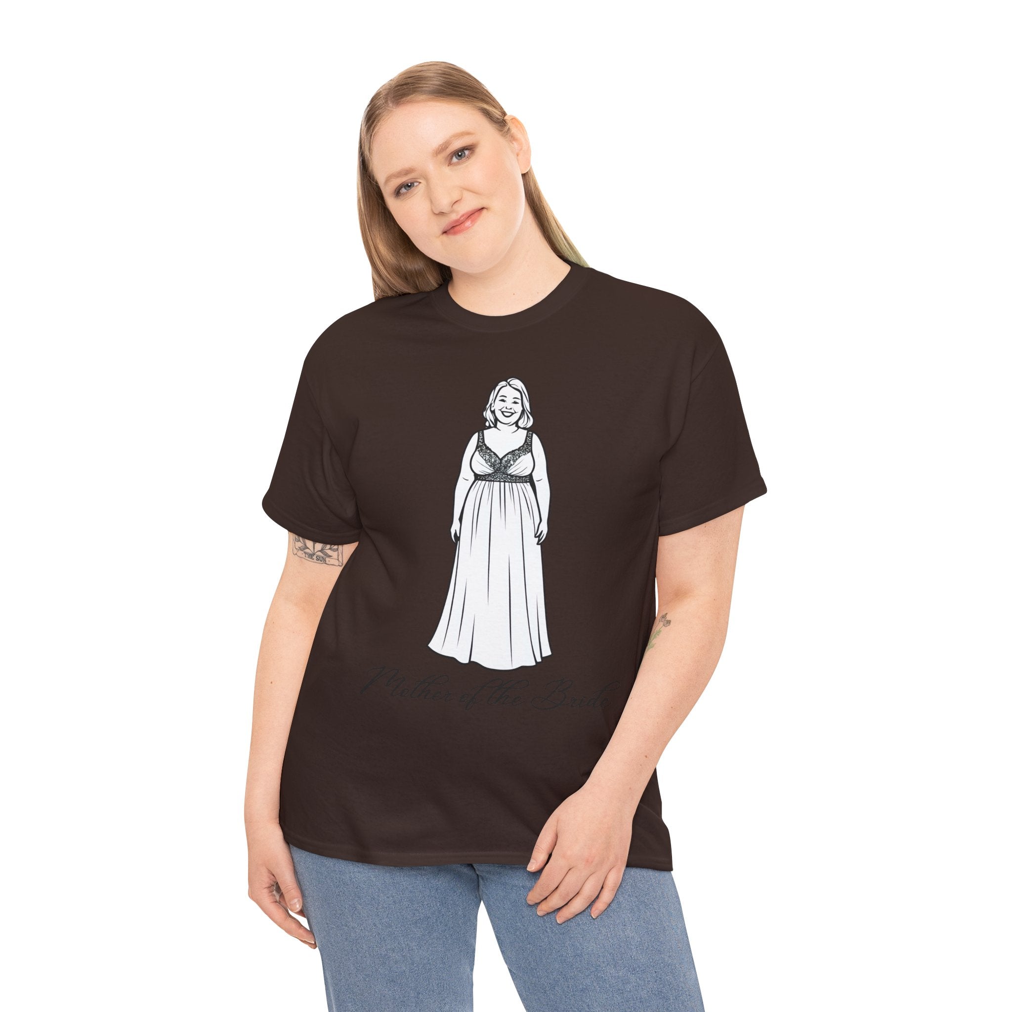 Mother of the Bride Tee, Plus Size Wedding Shirt, Unisex Cotton T-Shirt, Bridal Party Gift, Fun Wedding Day Apparel