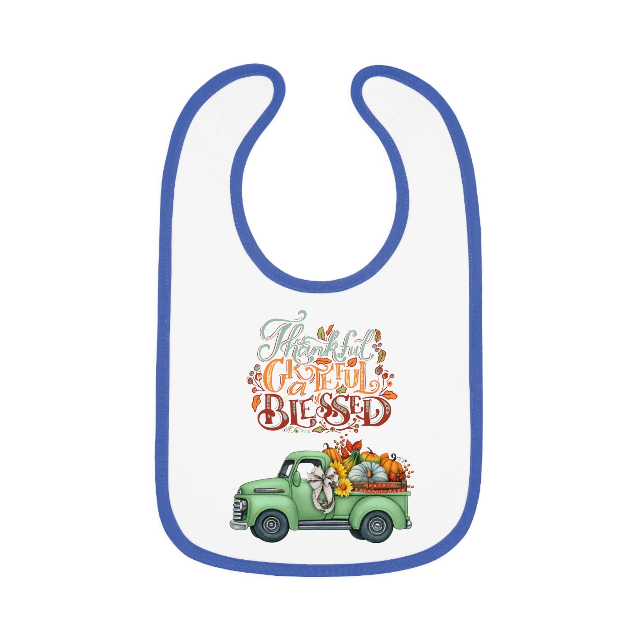 Thankful Bib for Babies | Grateful & Blessed Baby Bib | Cute Fall Bib for Toddlers | Thanksgiving Baby Gift | Holiday Feeding Bib