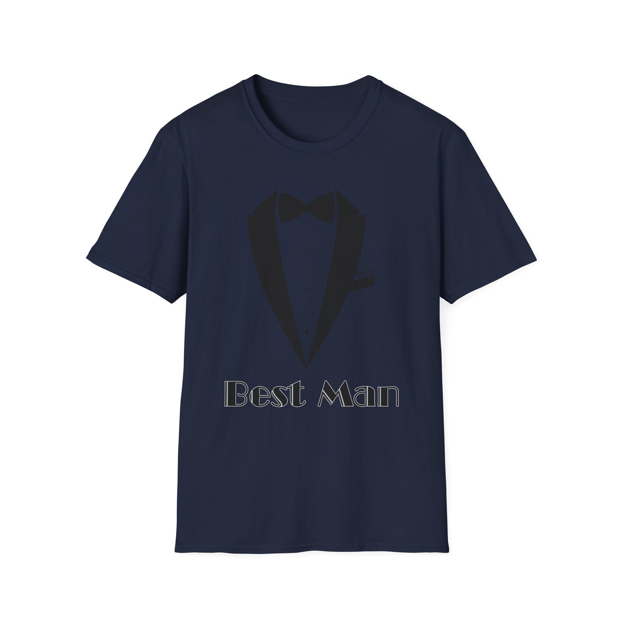 Best Man T-Shirt, Stylish Groom Attire, Wedding Gift for Him, Casual Event Shirt, Unisex Tuxedo Tee, Matching Groomsmen Apparel