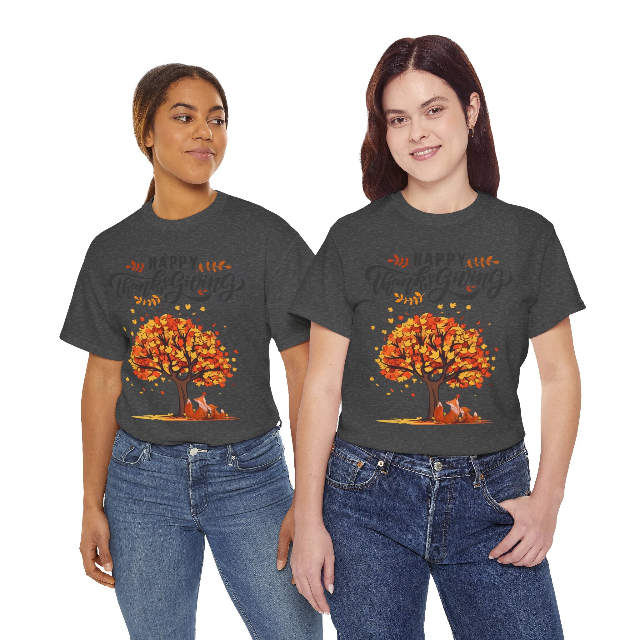 Thanksgiving Tree Tee, Fall T-Shirt, Autumn Apparel, Cozy Gift for Family, Cute Holiday Top