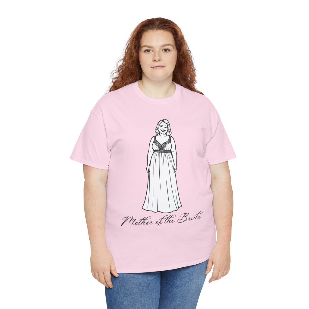 Mother of the Bride Tee, Plus Size Wedding Shirt, Unisex Cotton T-Shirt, Bridal Party Gift, Fun Wedding Day Apparel