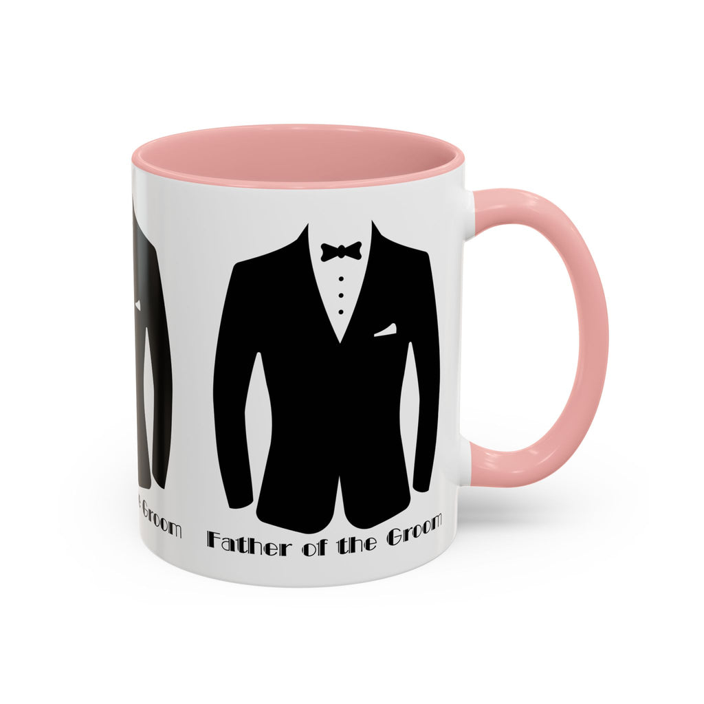Father of the Groom Accent Coffee Mug 11/15 oz- Perfect Groomsmen Gift, Wedding Keepsake, Stylish Drinkware, Unique Wedding Favor