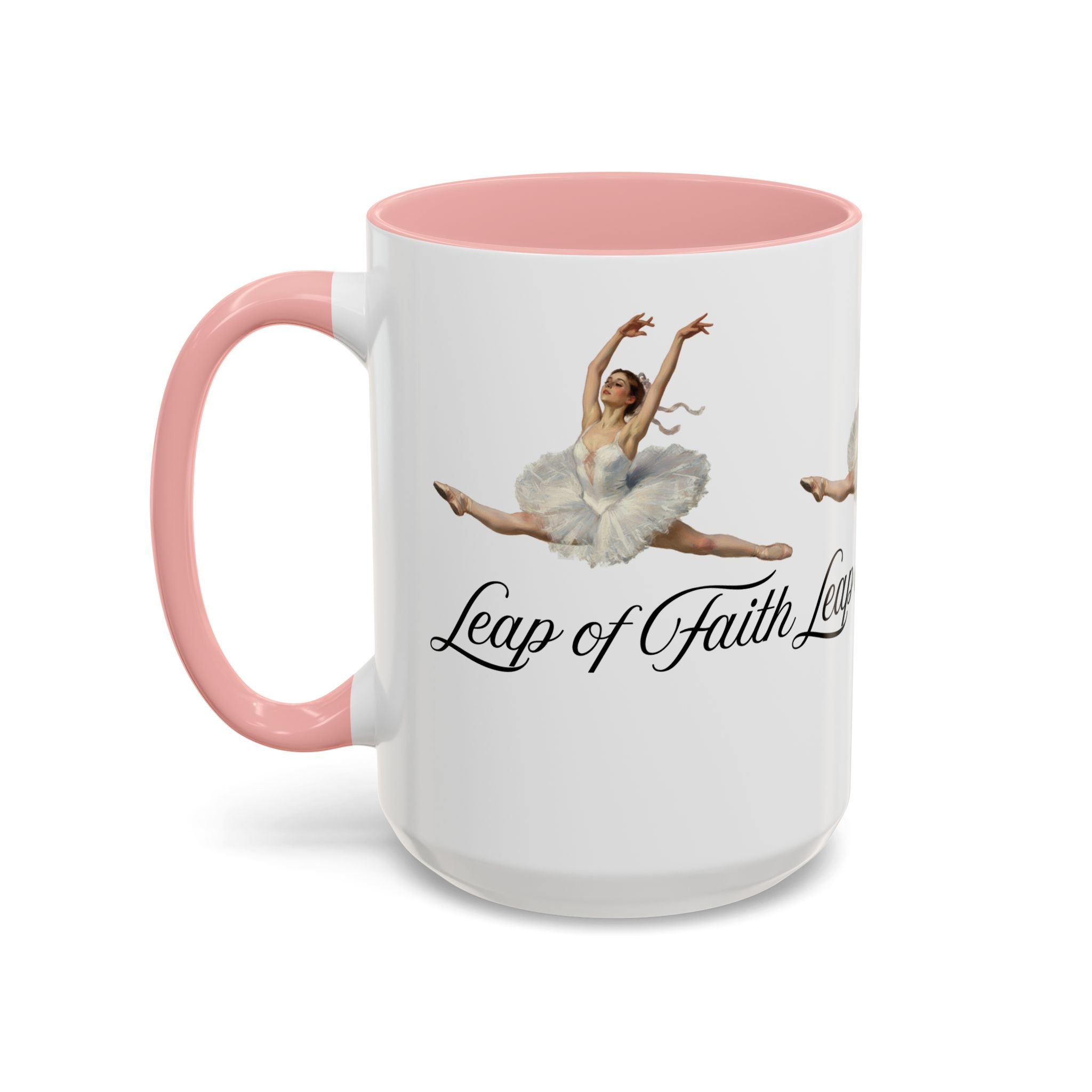 Ballet-Themed Coffee Mug 15 oz : Leap of Faith, Perfect Gift for Dancers, Inspirational Cup for Performers, Motivational Decor, Dance Lover's Mug