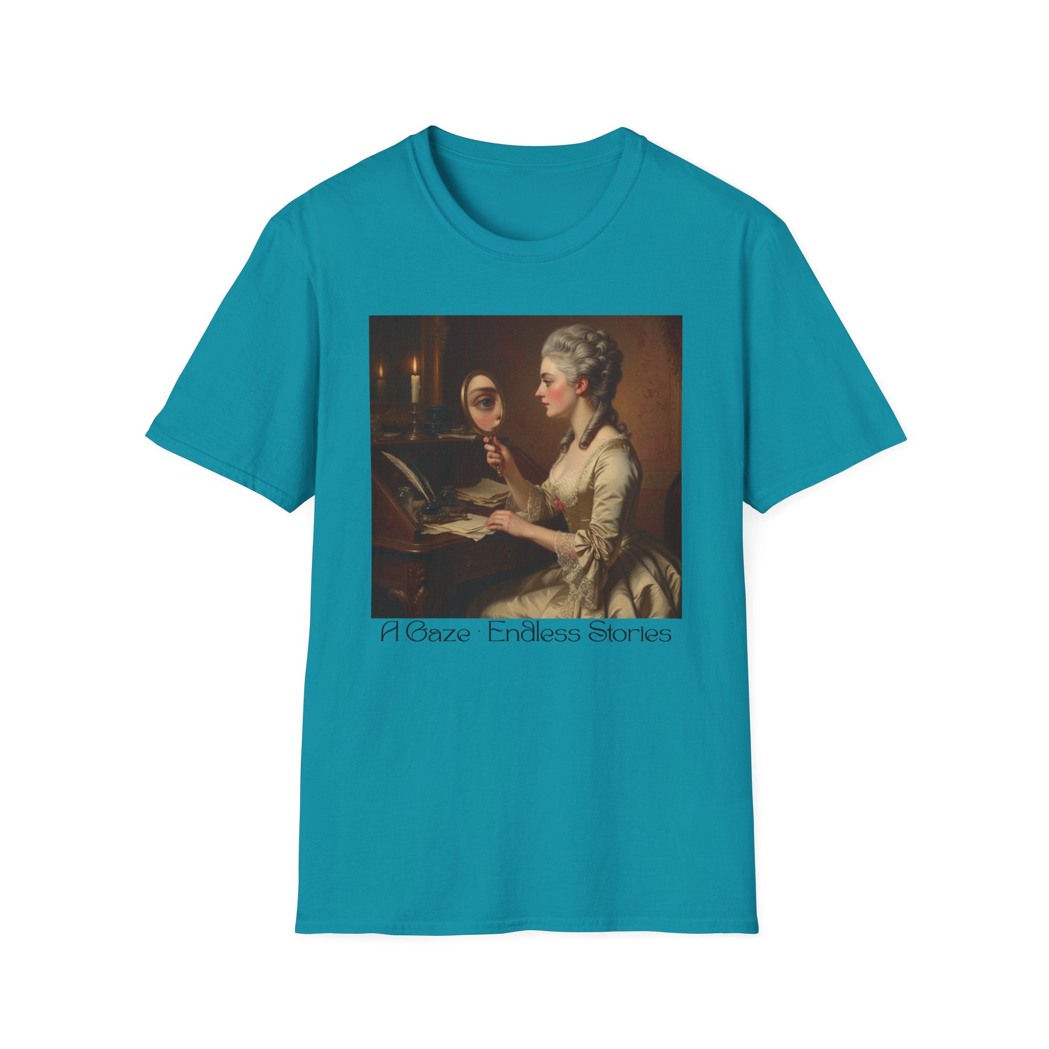 Artistic Vintage T-Shirt with 'A Gaze, Endless Stories' Design, Perfect for Art Lovers, Gifts, Casual Wear, Museum Visits, Art Class