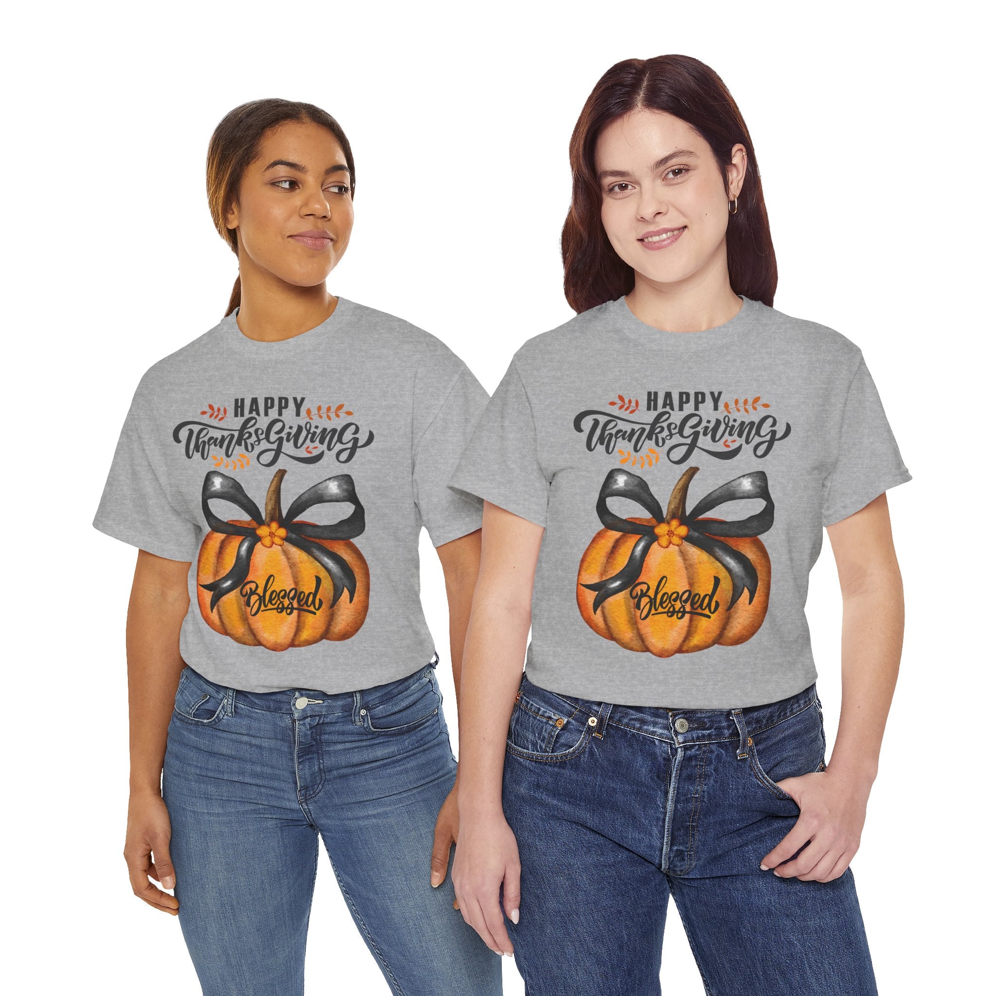 Thanksgiving Pumpkin Tee - Happy Thanksgiving, Blessed Shirt, Fall Apparel, Unisex Cotton Tee, Holiday Gift