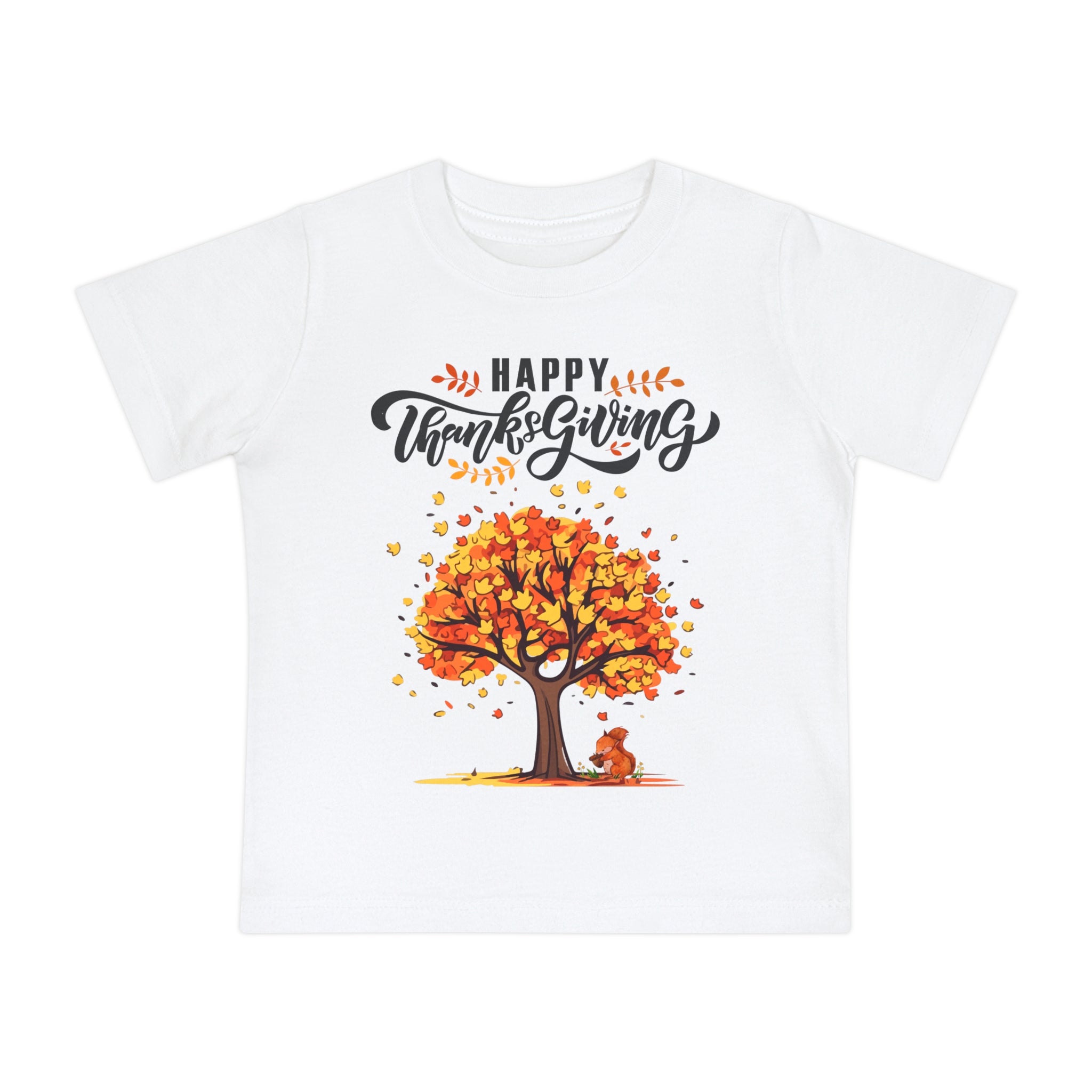 Happy Thanksgiving/Thanksgiving Baby T-Shirt, Cute Fall Apparel, Kids Autumn Clothing, Holiday Gift, Seasonal Outfit, Fall Tree Design
