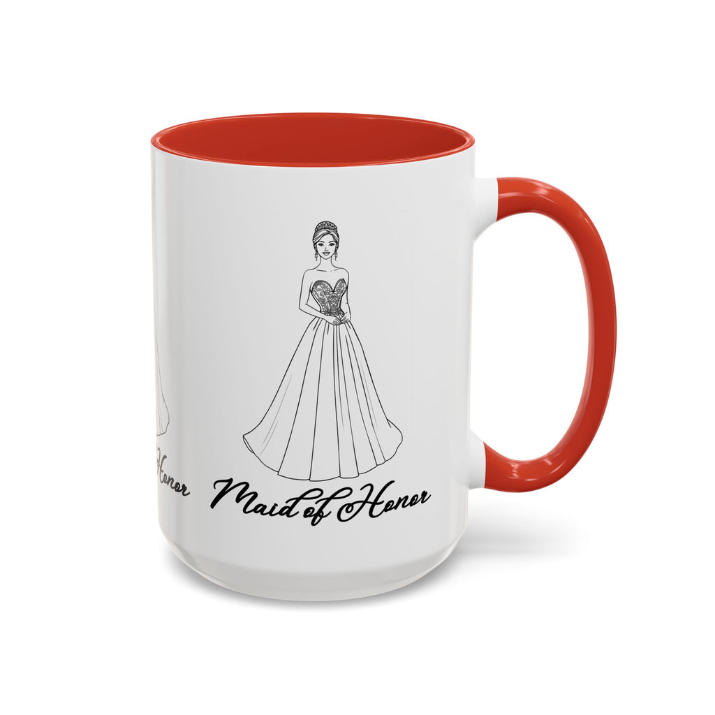 Maid of Honor Coffee Mug, Bridal Party Gift, Wedding Celebration Mug, Customizable Maid of Honor Cup, Cute Coffee Lover Gift