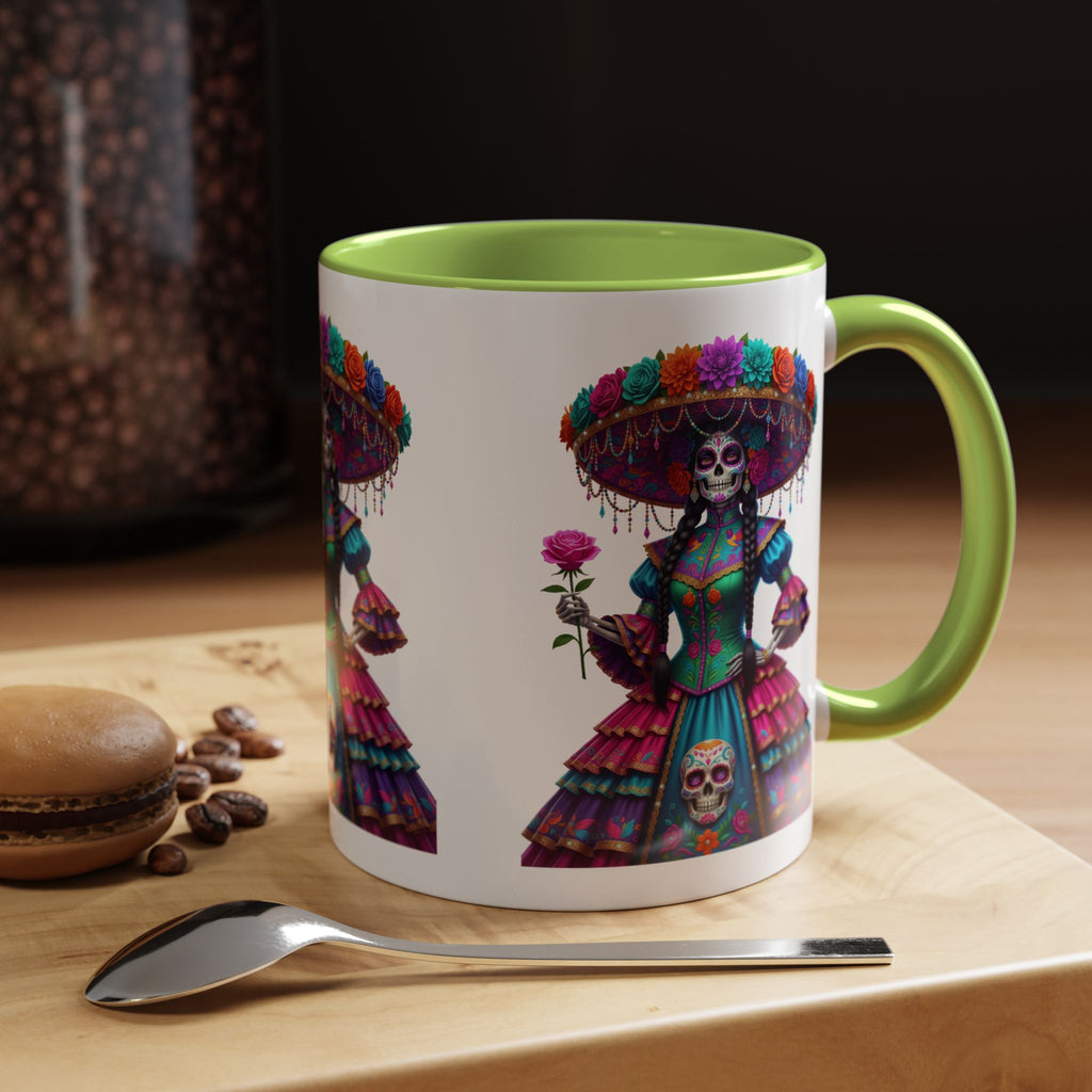 La Catrina Elegante – Día de los Muertos Inspired Artwork, Caffeine Lover Gift, Halloween Decor, Artful Drinkware
