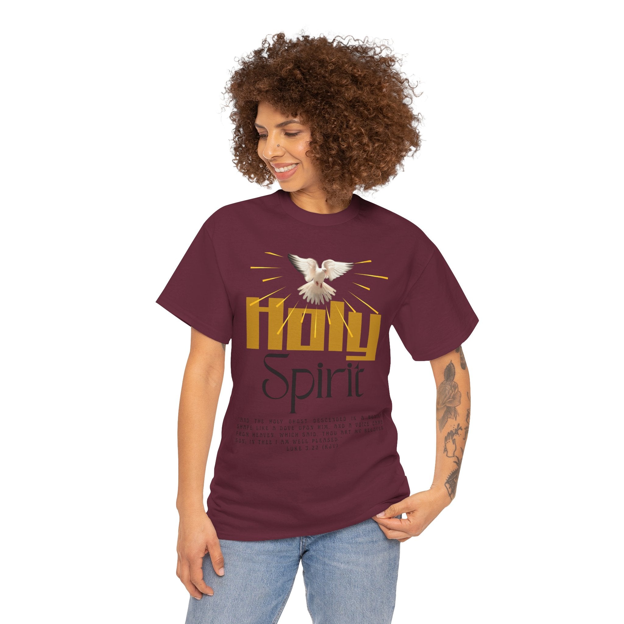 Christian T-shirts, Holy Spirit Unisex Heavy Cotton Tee, Inspirational T-Shirt for Faith Celebration, Christian Gift, Spiritual Attire, Religious Apparel