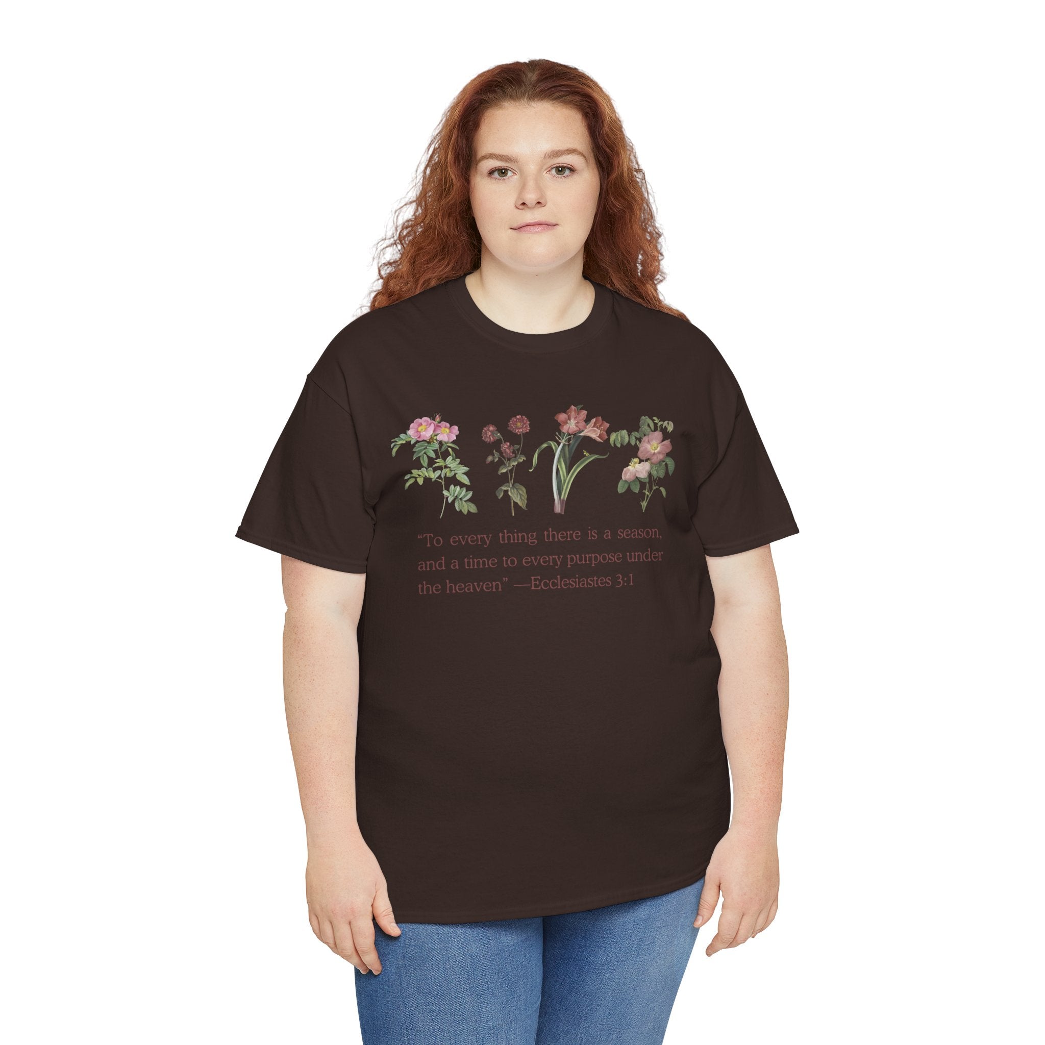 Christian -Biblical Inspirational Floral Quote Tee, Nature Lover Gift, Eco-Friendly Fashion, Casual Everyday Wear