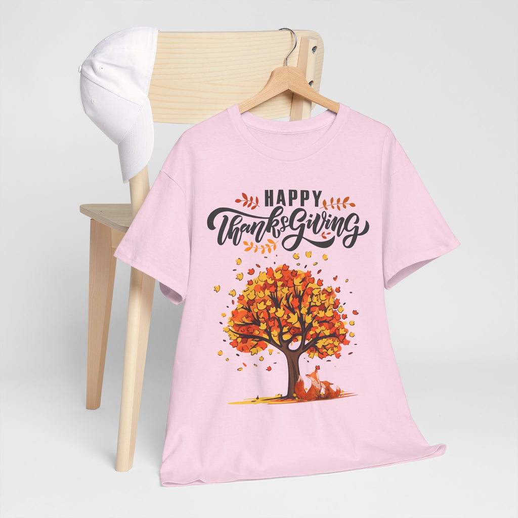 Thanksgiving Tree Tee, Fall T-Shirt, Autumn Apparel, Cozy Gift for Family, Cute Holiday Top