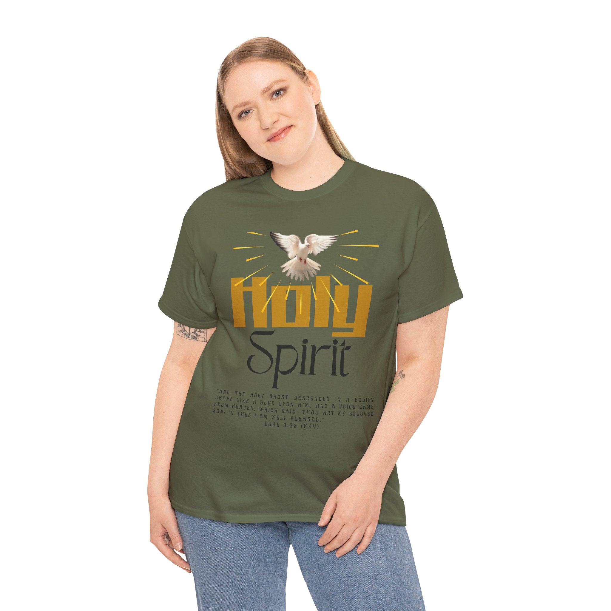 Christian T-shirts, Holy Spirit Unisex Heavy Cotton Tee, Inspirational T-Shirt for Faith Celebration, Christian Gift, Spiritual Attire, Religious Apparel