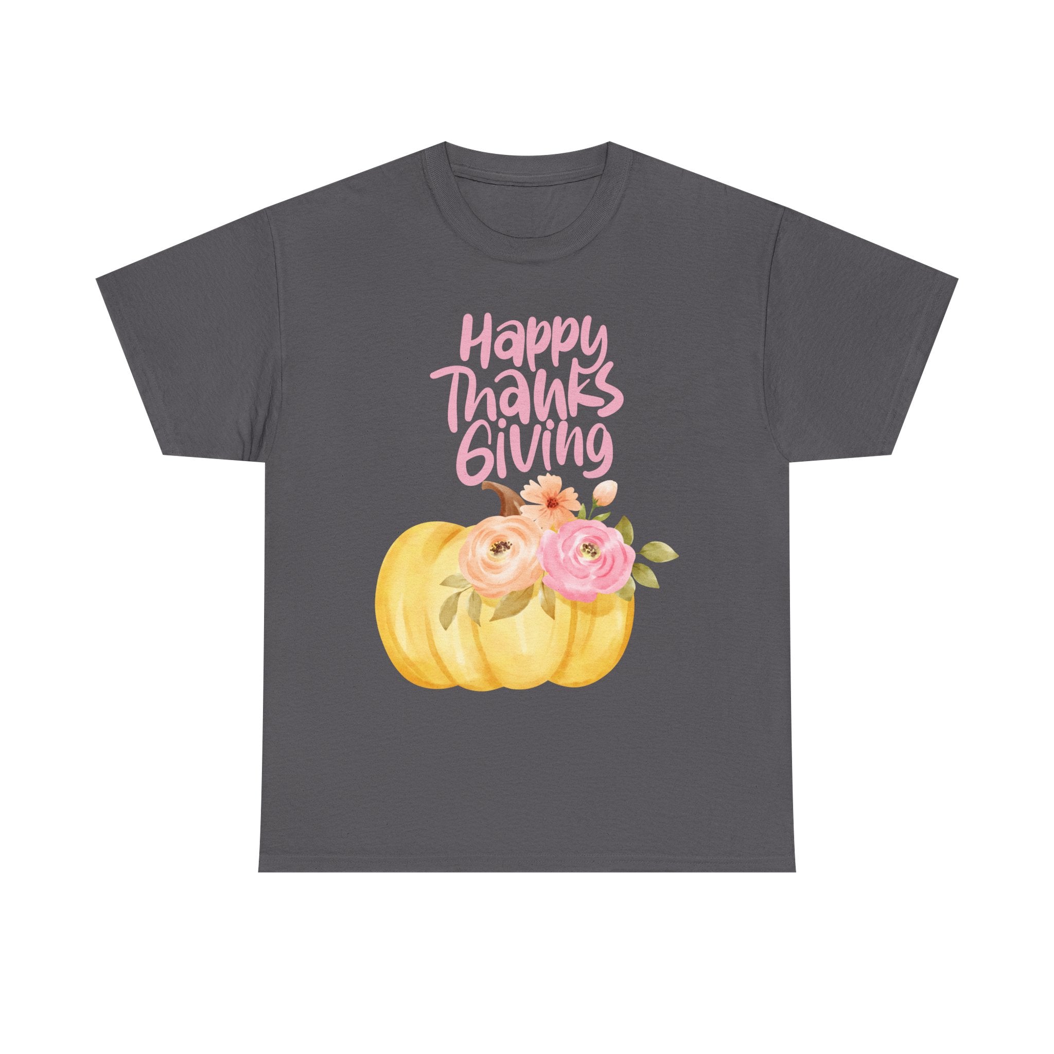 Thanksgiving Floral Tee, Holiday Shirt, Fall Fashion, Gifts for Her, Pumpkin T-Shirt, Autumn Apparel, Friendsgiving Outfit