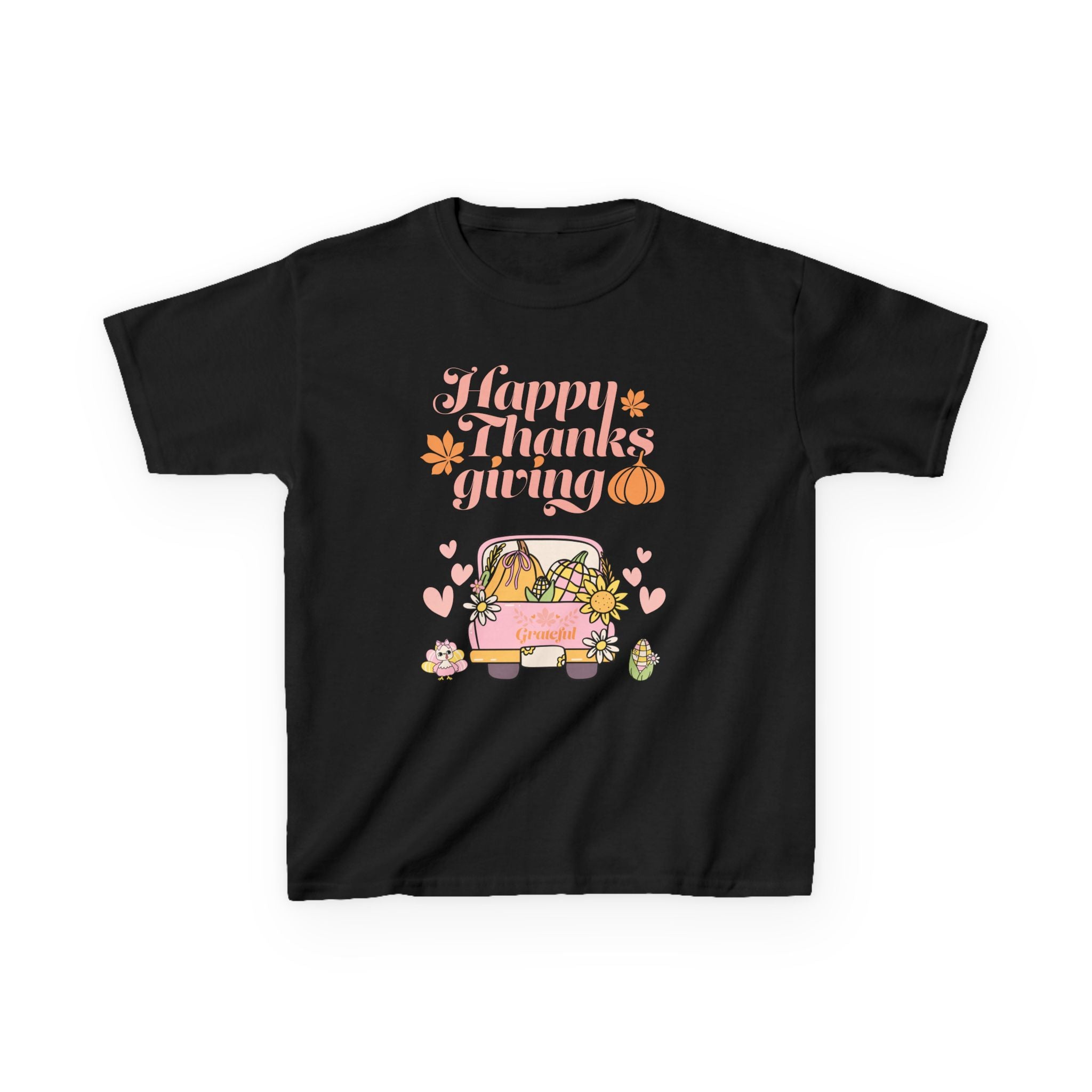 Happy Thanksgiving Kids Tee, Fall T-Shirt, Cute Pumpkin Shirt, Autumn Apparel, Kids Harvest Tee, Seasonal Kids Clothing